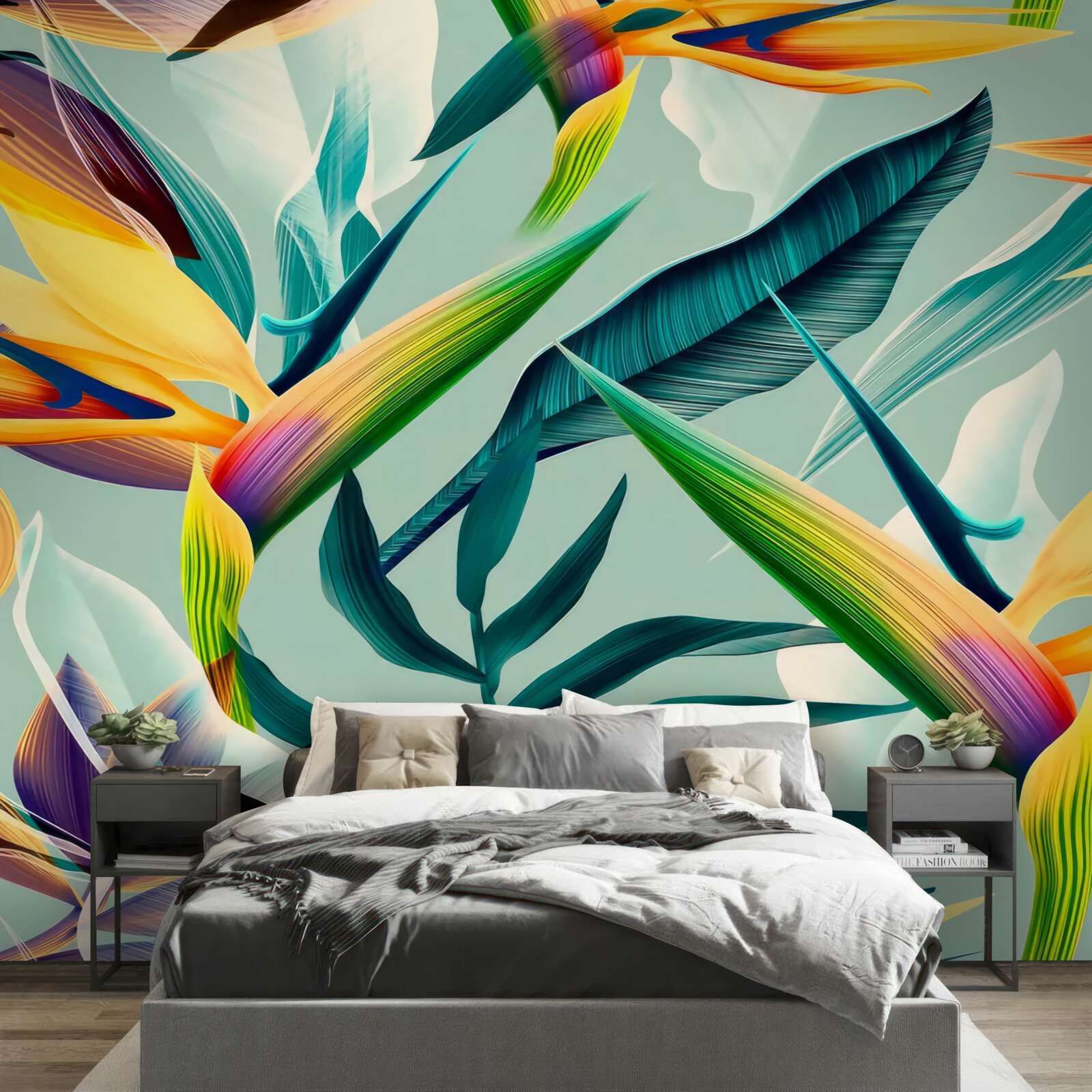 Фотошпалери крупним планом рослини різних кольорів