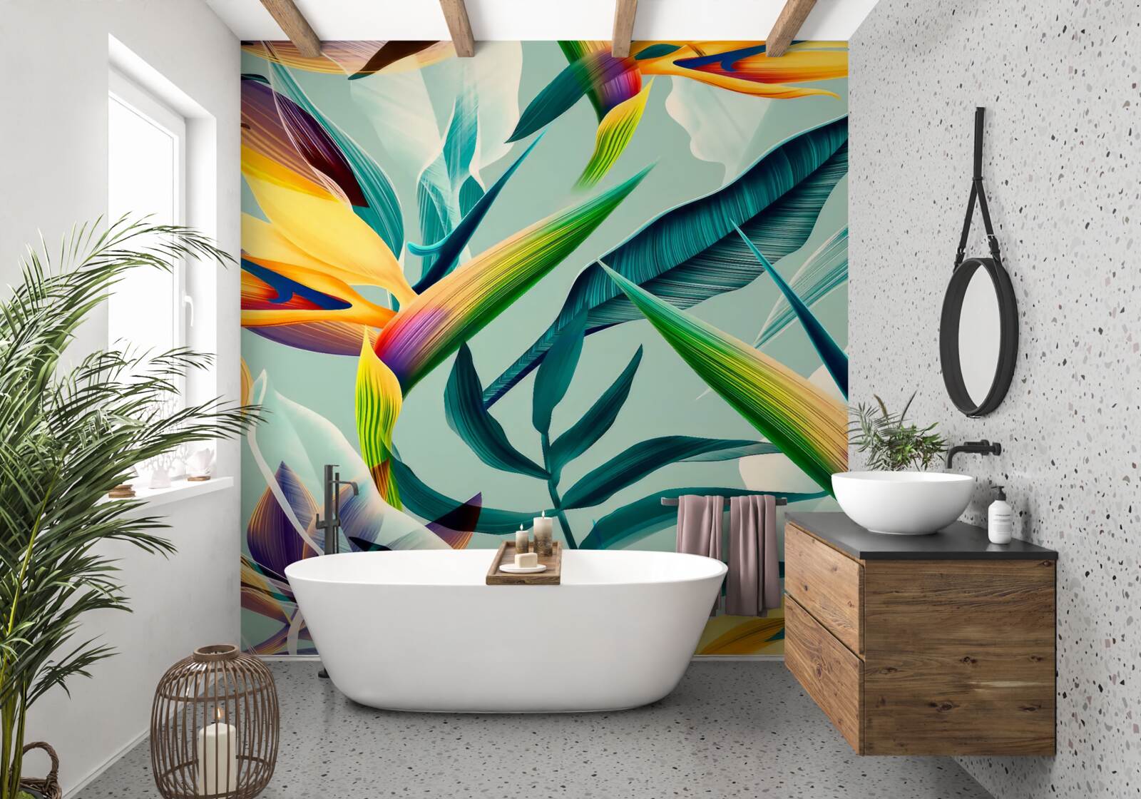 Фотошпалери крупним планом рослини різних кольорів