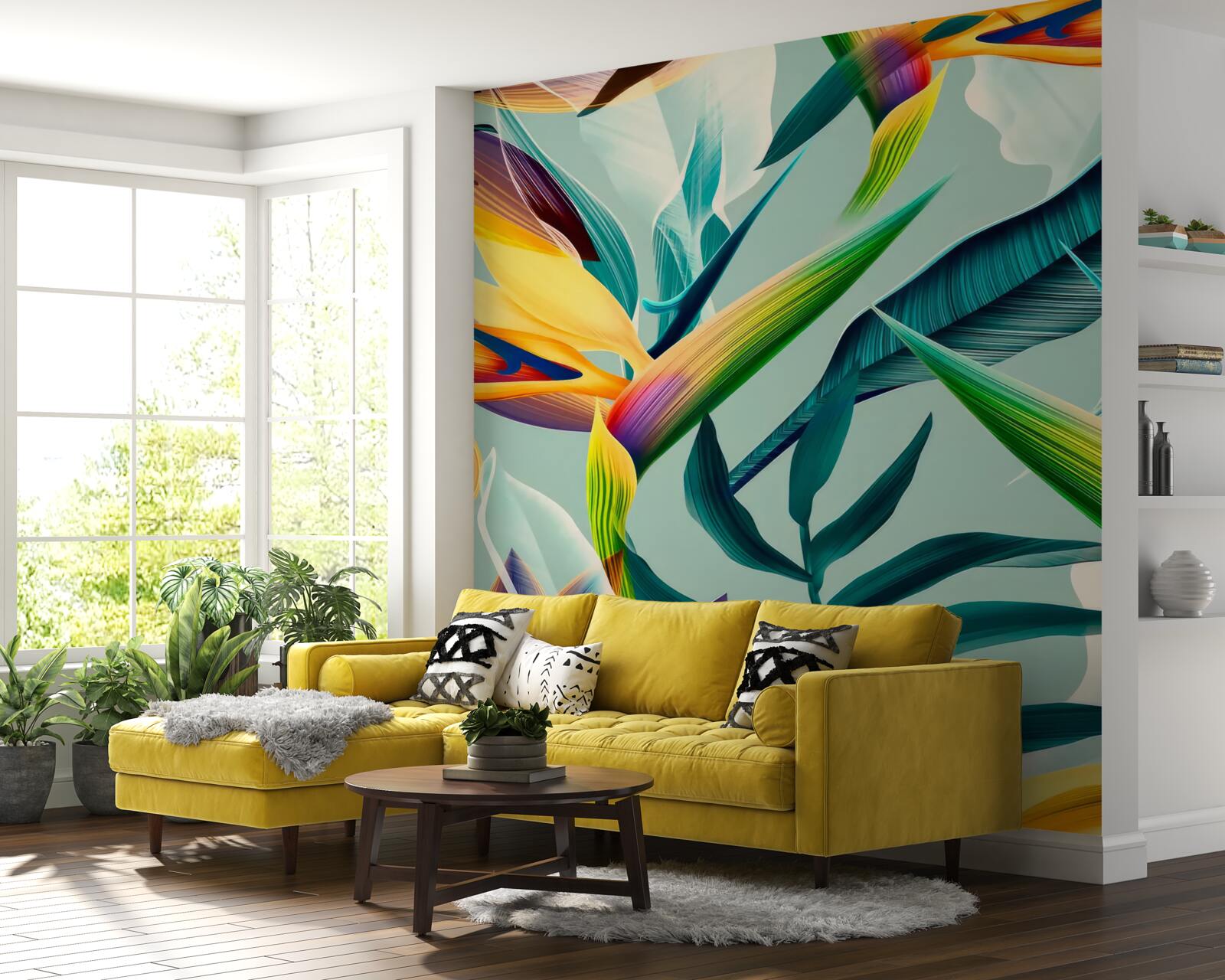 Фотошпалери крупним планом рослини різних кольорів