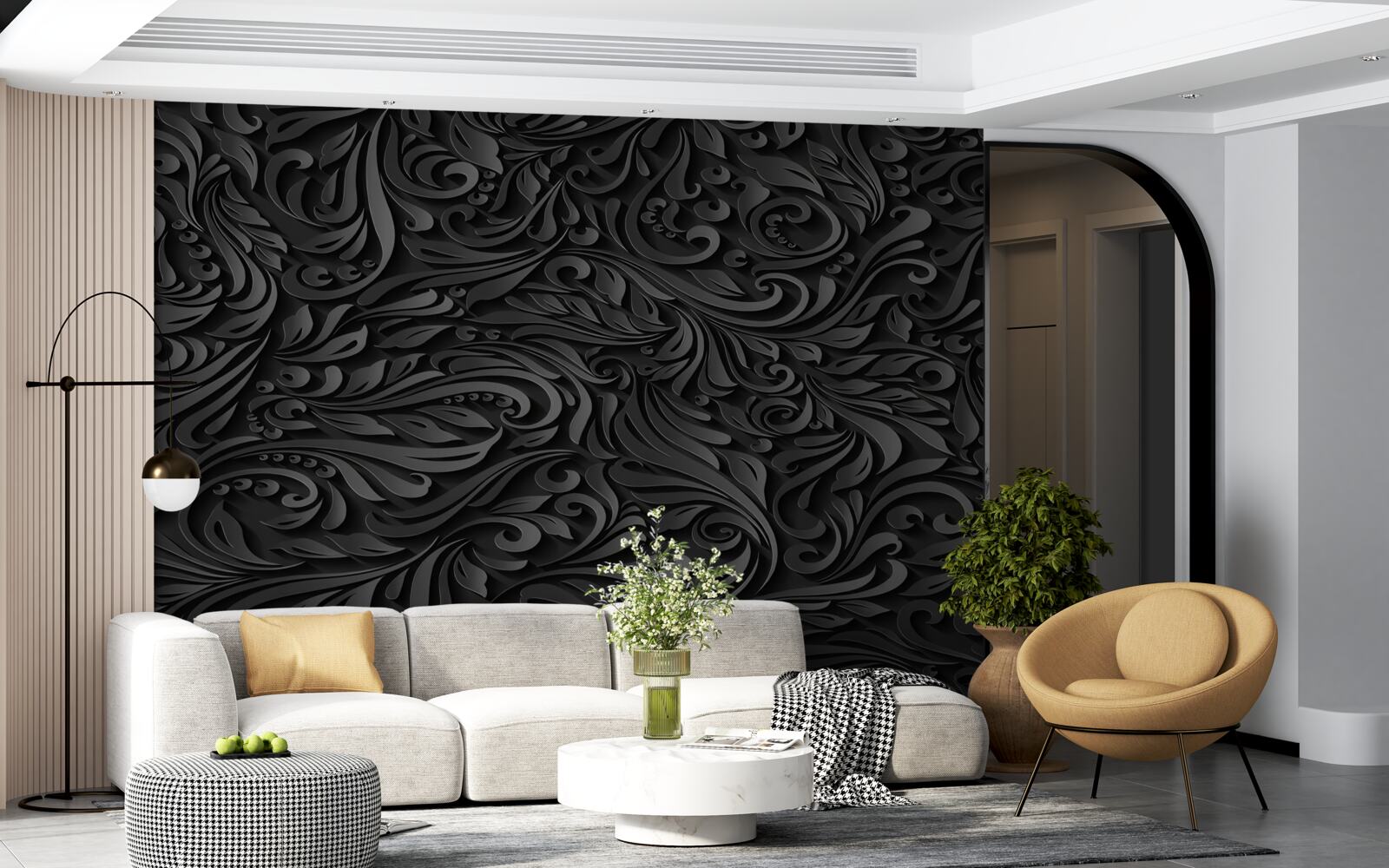 Фотошпалери чорні локони різної форми