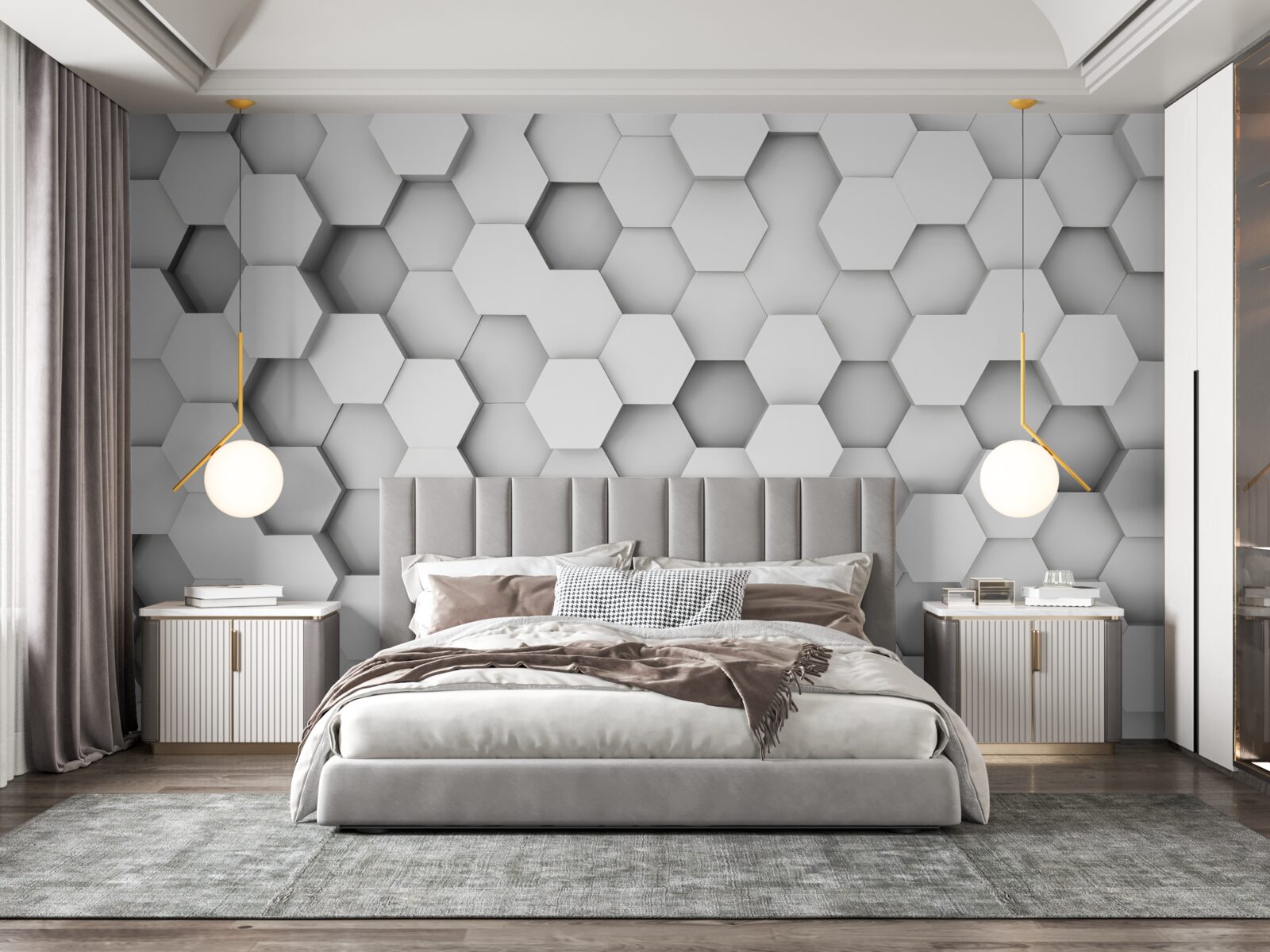 Фотошпалери фон зі світлих шестикутників