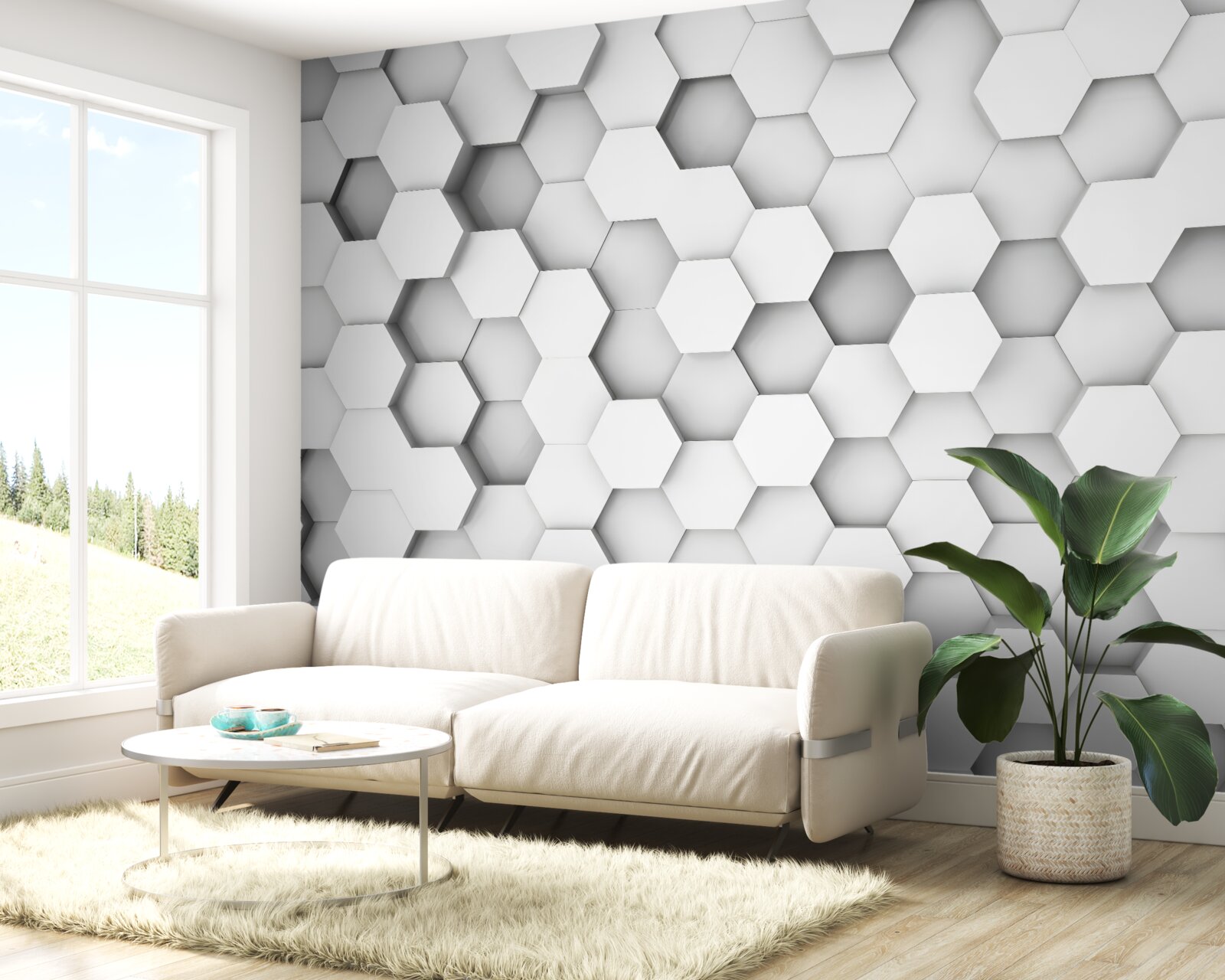 Фотошпалери фон зі світлих шестикутників