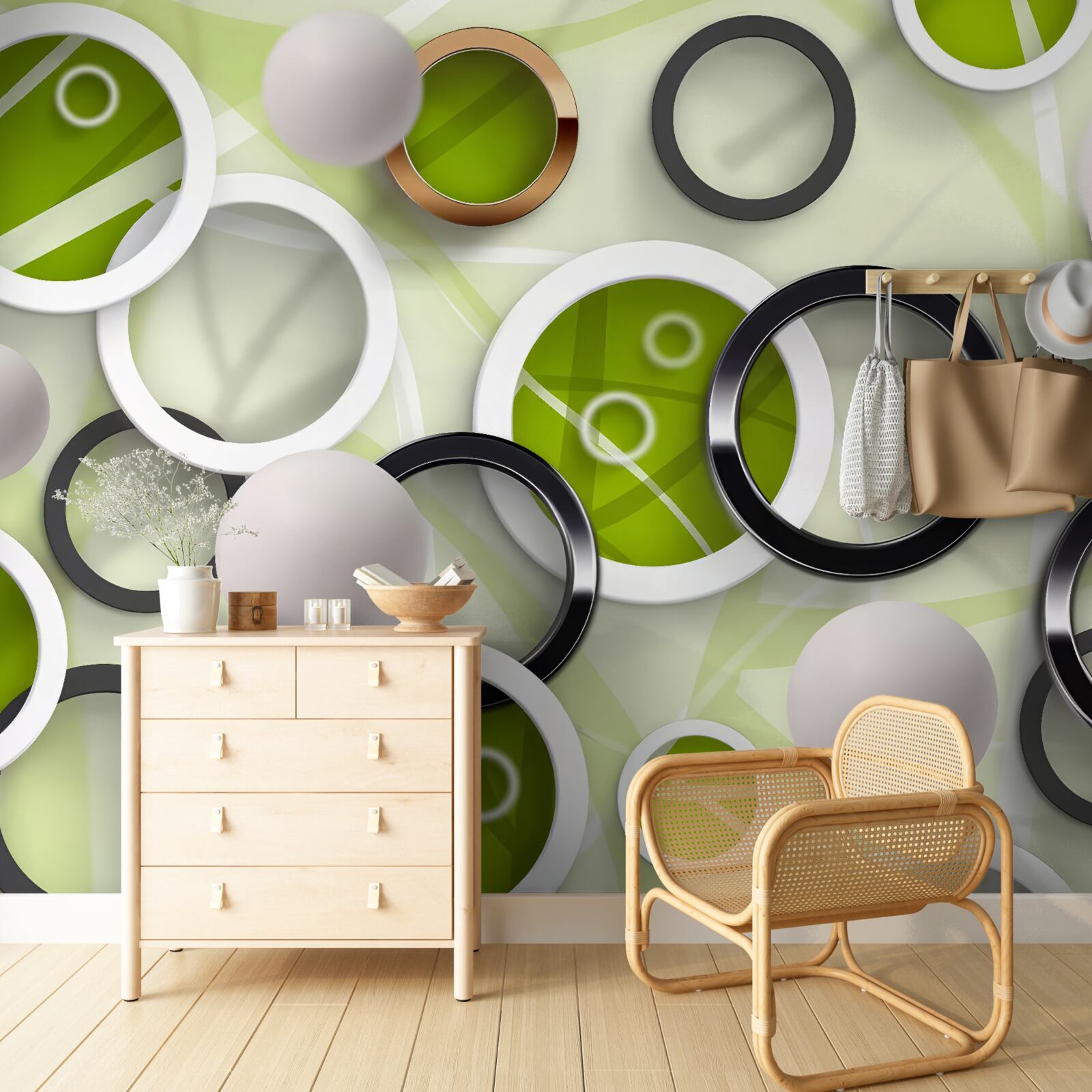 Фотошпалери колеса різних кольорів і розмірів