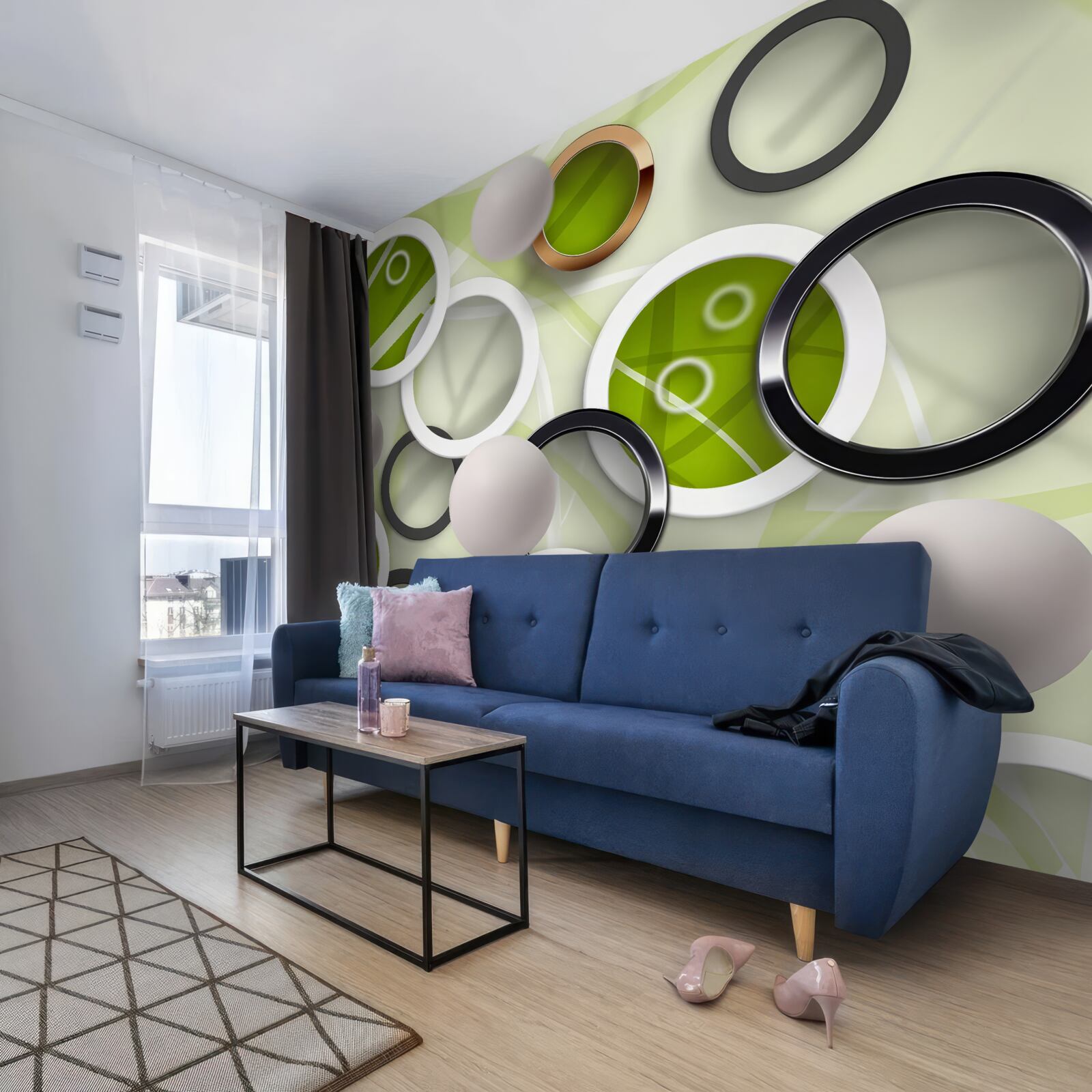 Фотошпалери колеса різних кольорів і розмірів