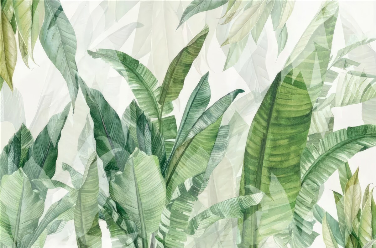 Фотошпалери тропічне зелене листя