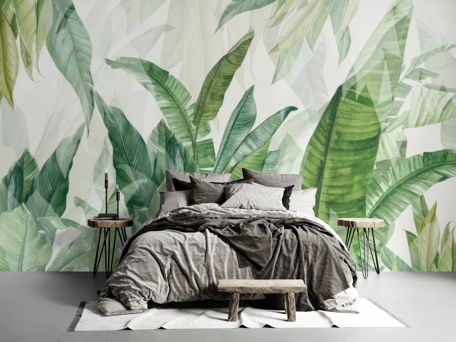Фотошпалери тропічне зелене листя