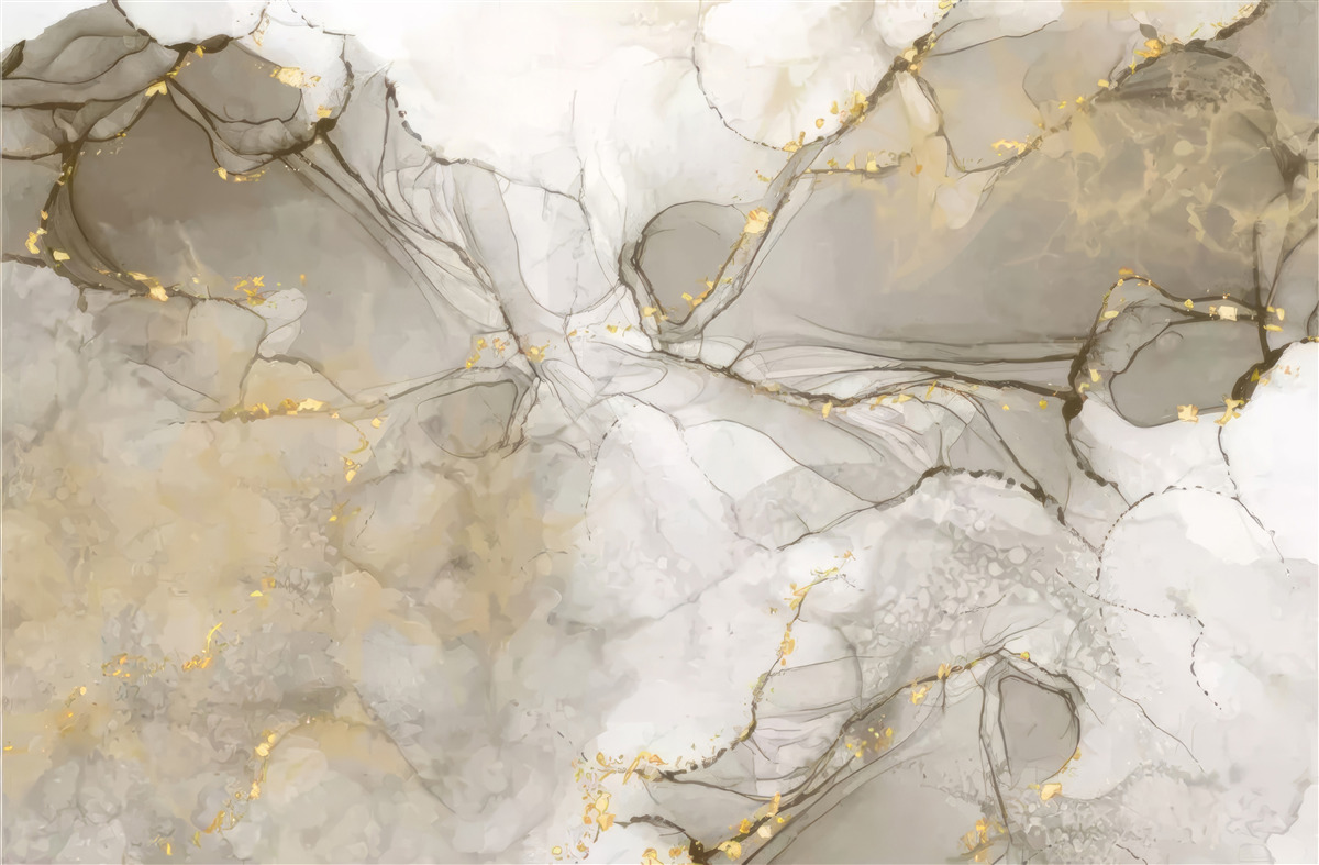 Фотошпалери біло-сірий з позолоченим мармуром