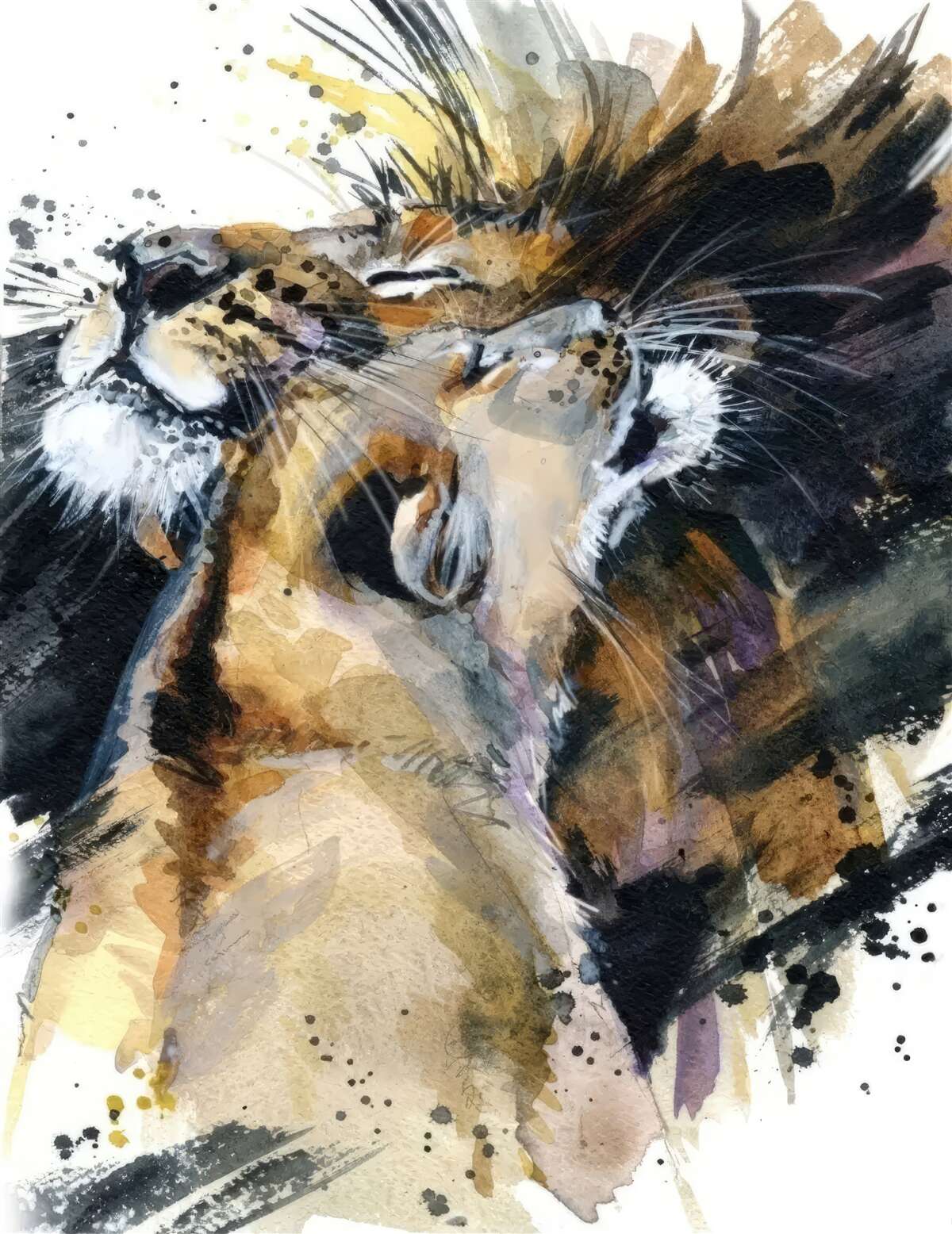 Фотошпалери зображення лева та левиці