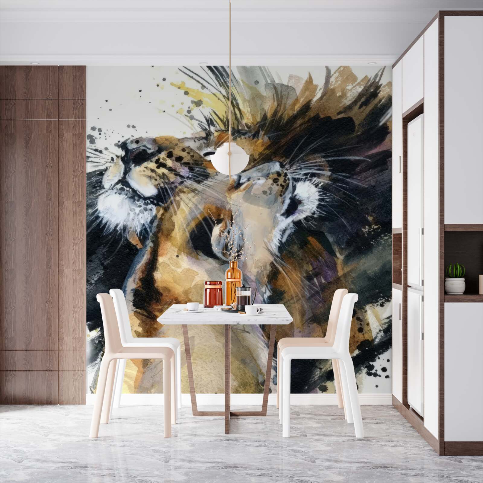 Фотошпалери зображення лева та левиці