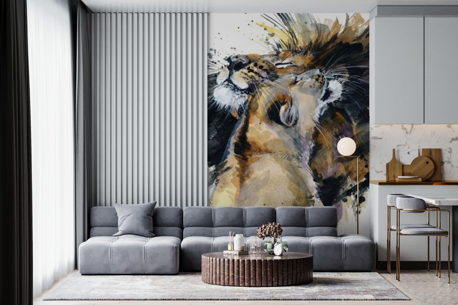 Фотошпалери зображення лева та левиці