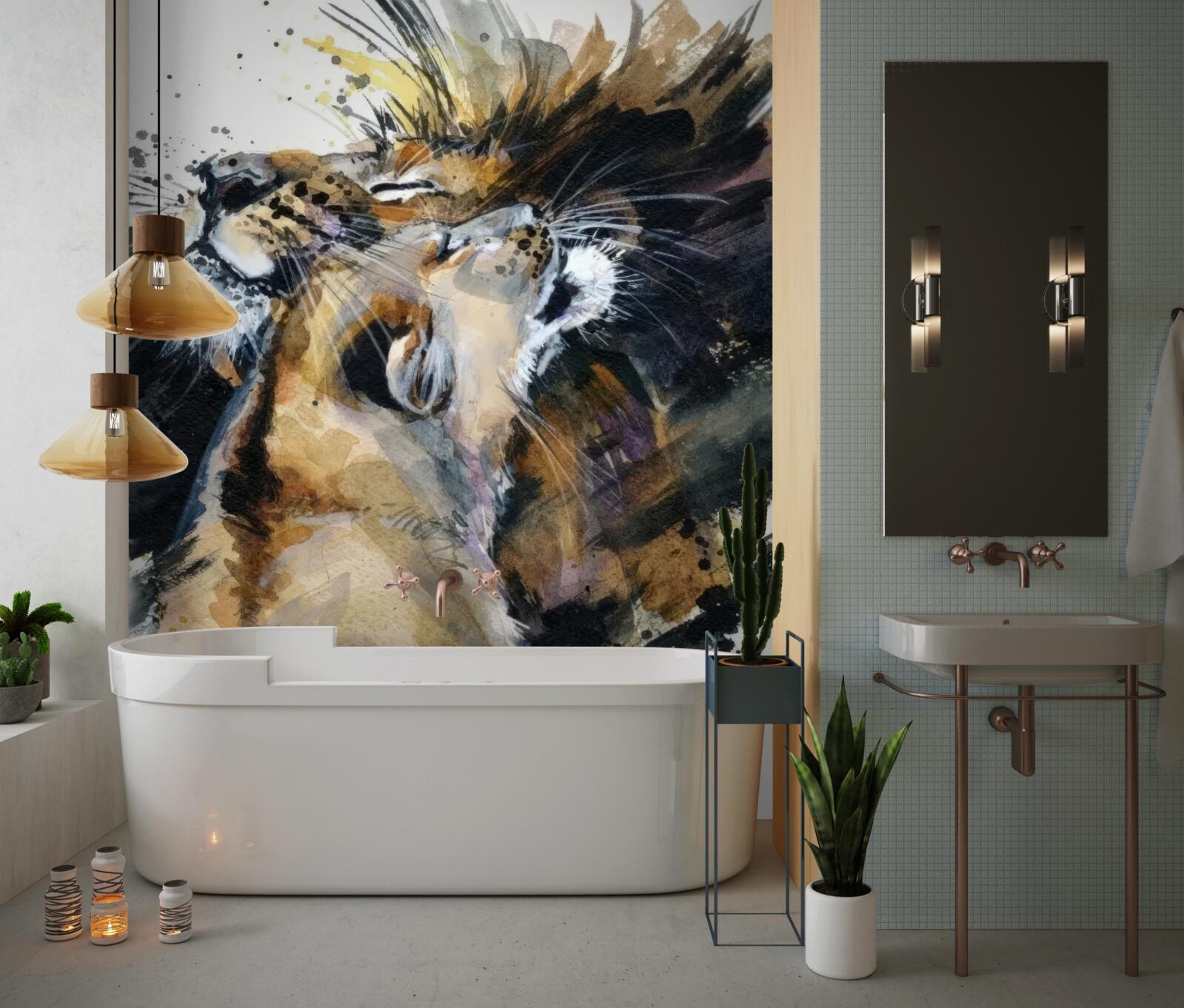 Фотошпалери зображення лева та левиці