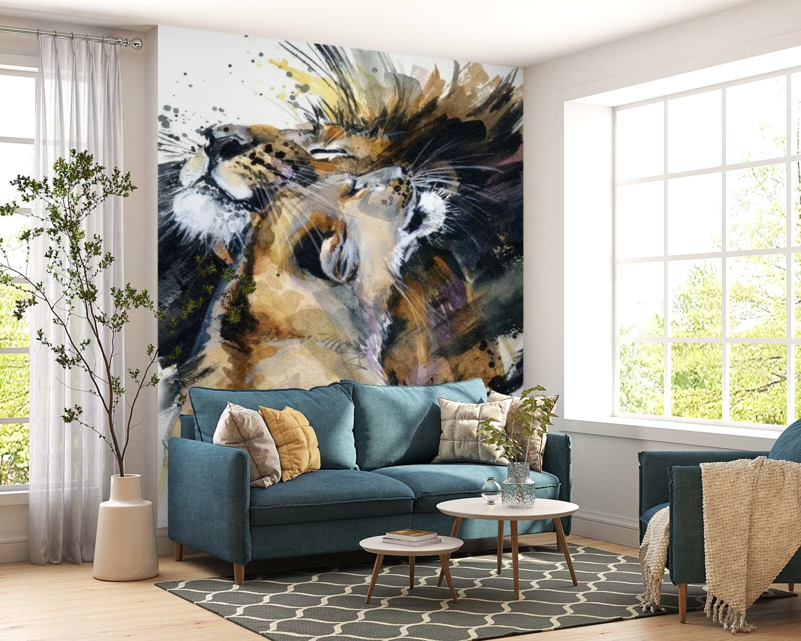 Фотошпалери зображення лева та левиці