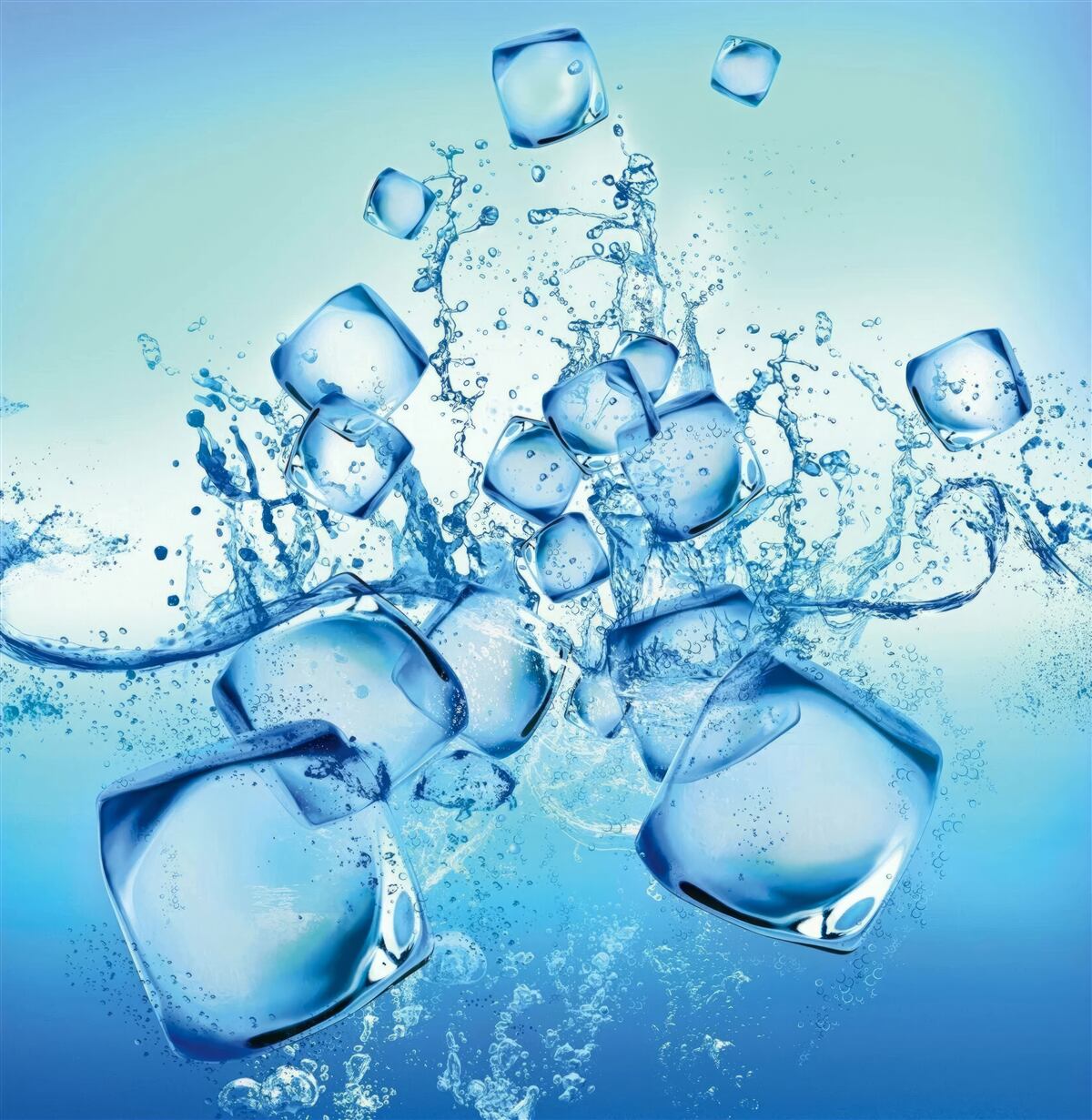 Фотошпалери кубики рідкого льоду