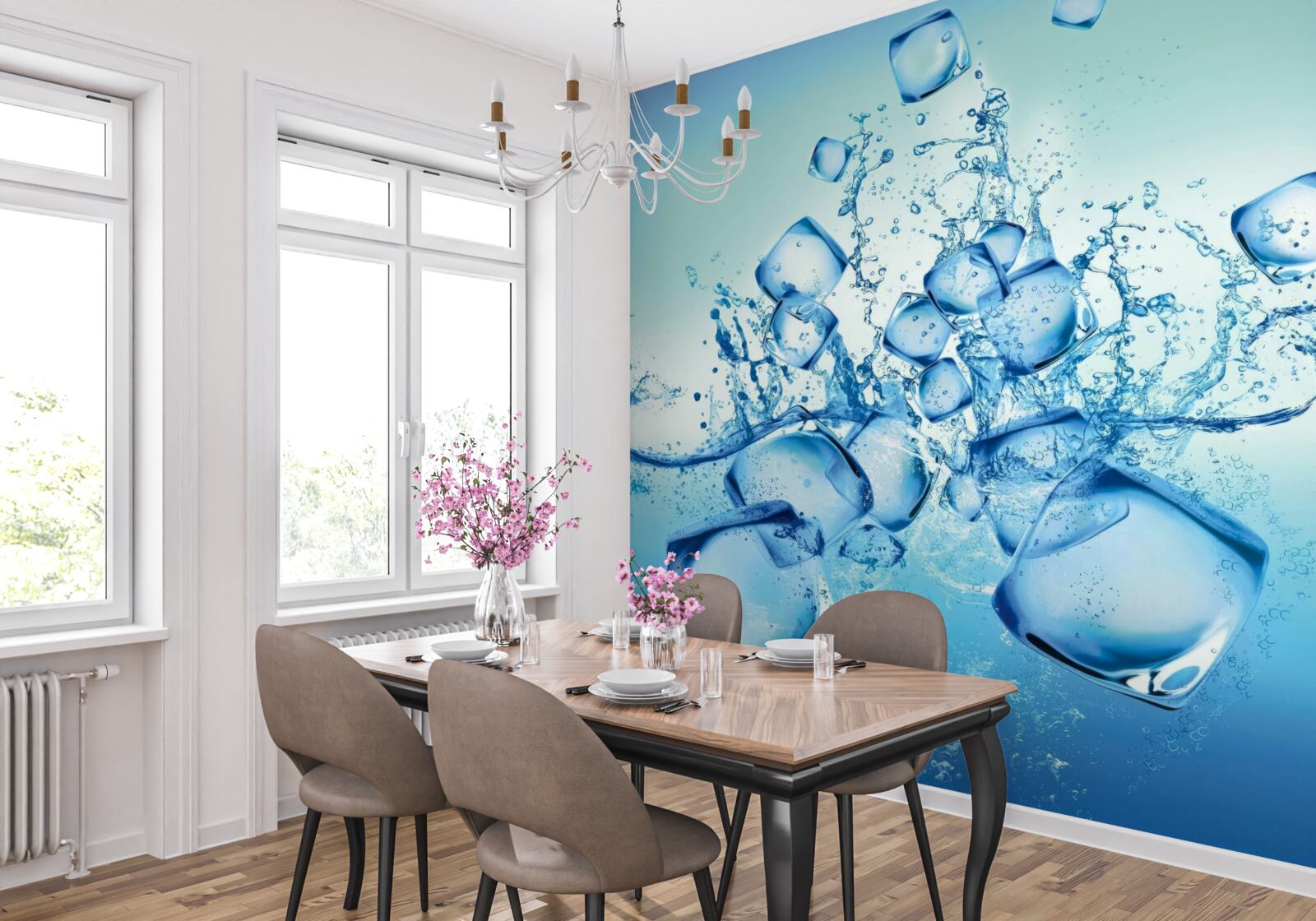 Фотошпалери кубики рідкого льоду