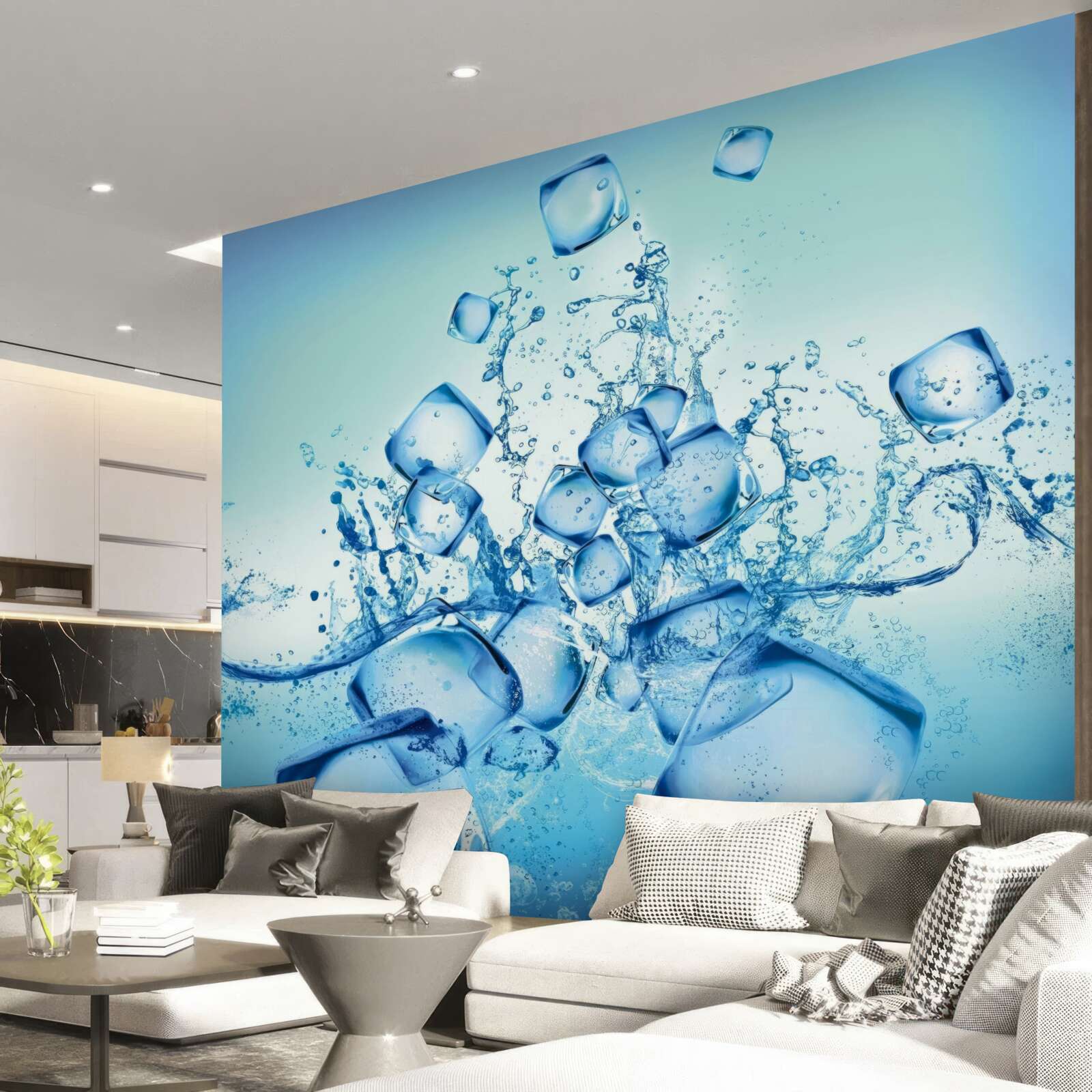 Фотошпалери кубики рідкого льоду