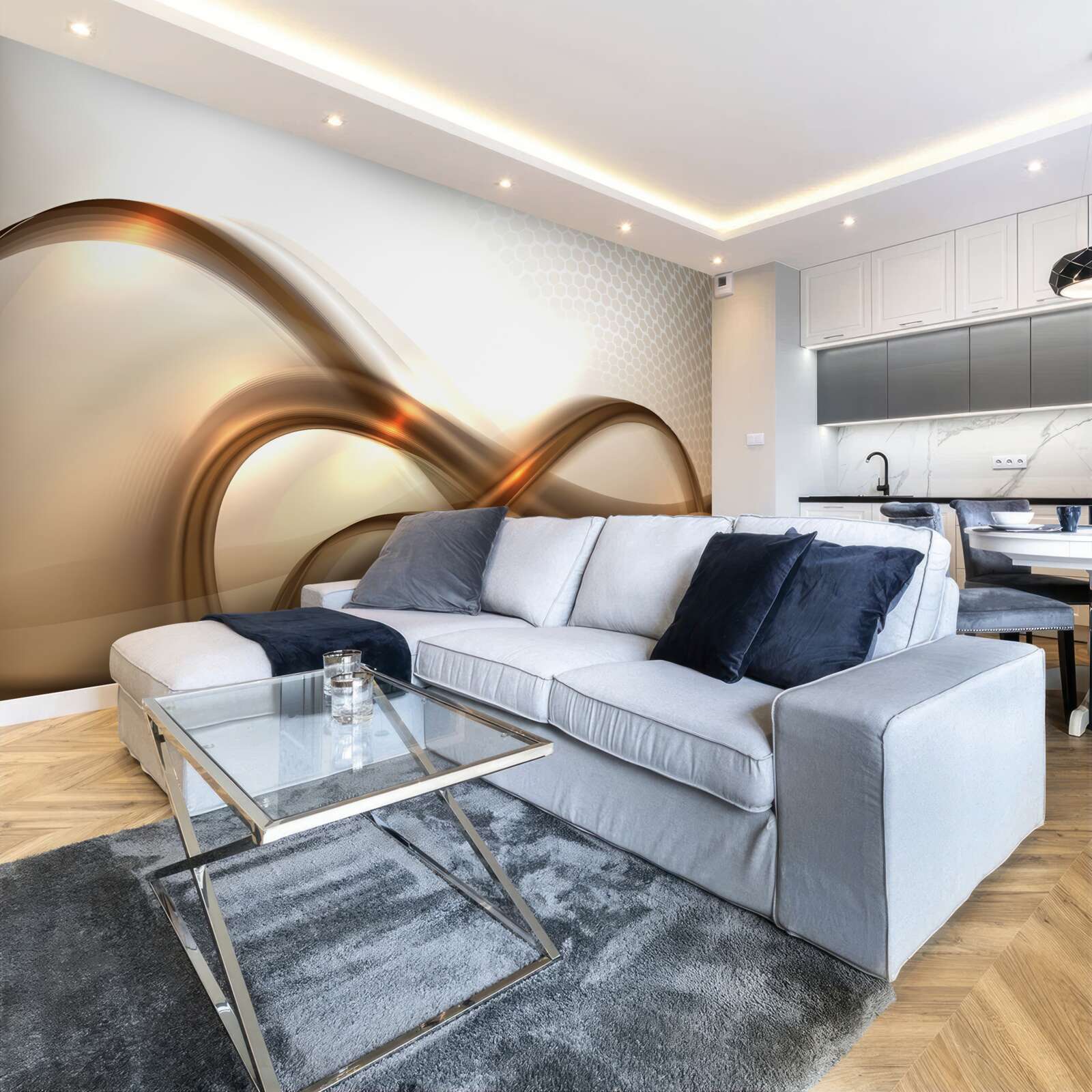 Фотошпалери лінії вигнуті, як золото