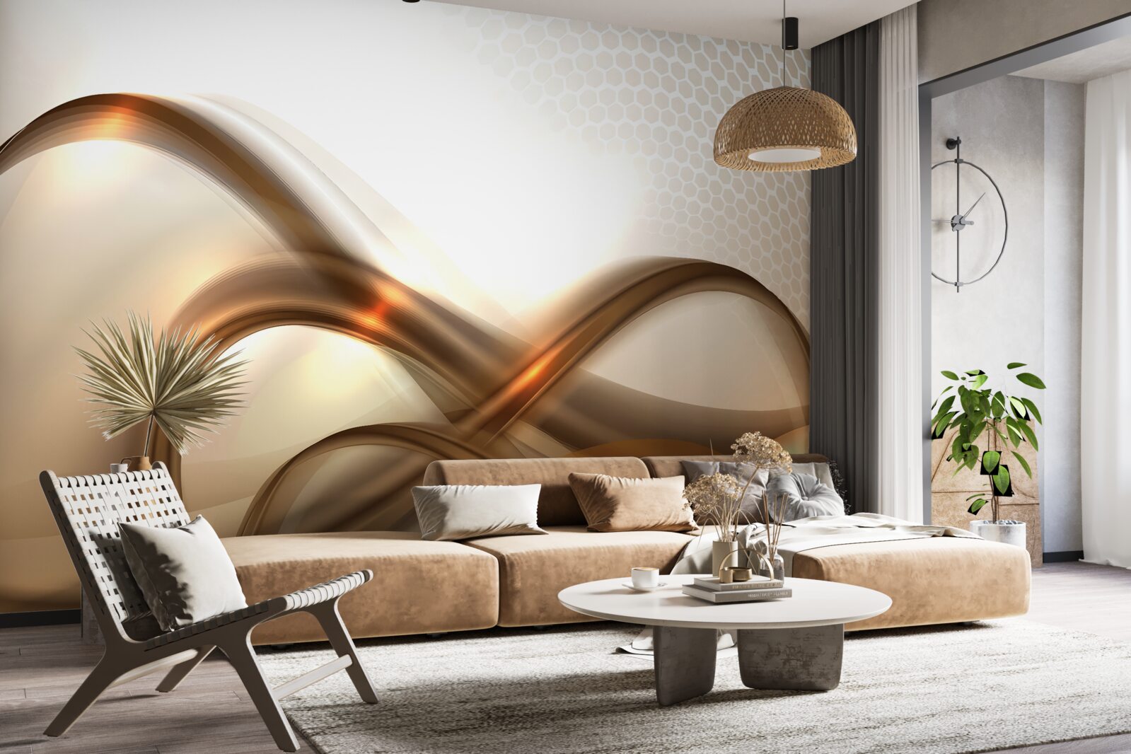 Фотошпалери лінії вигнуті, як золото