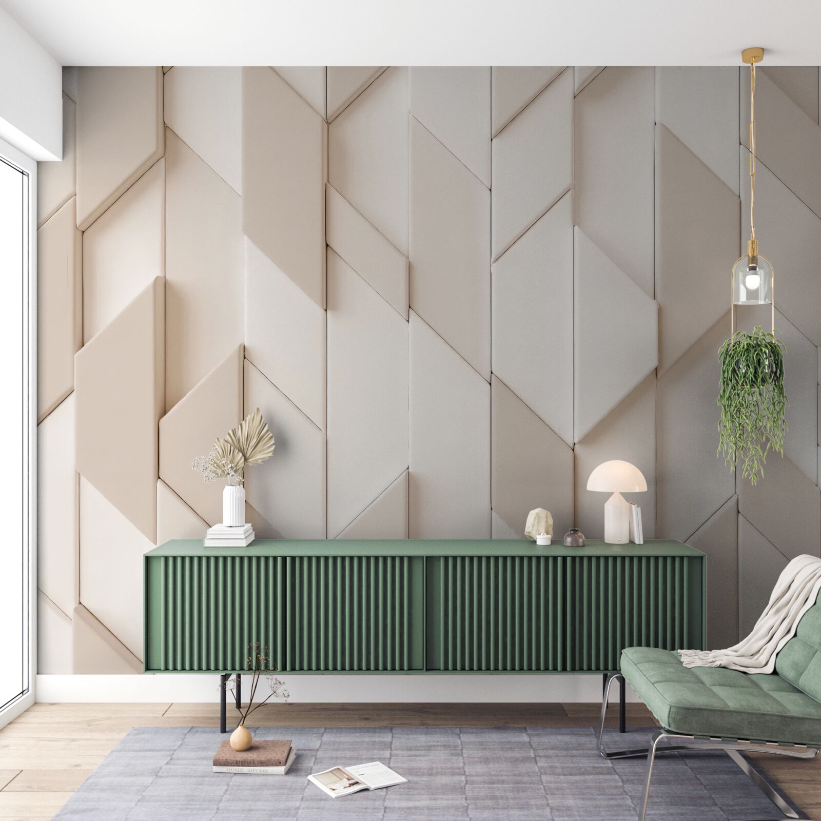 Фотошпалери тривимірні фігури з чотирма гранями