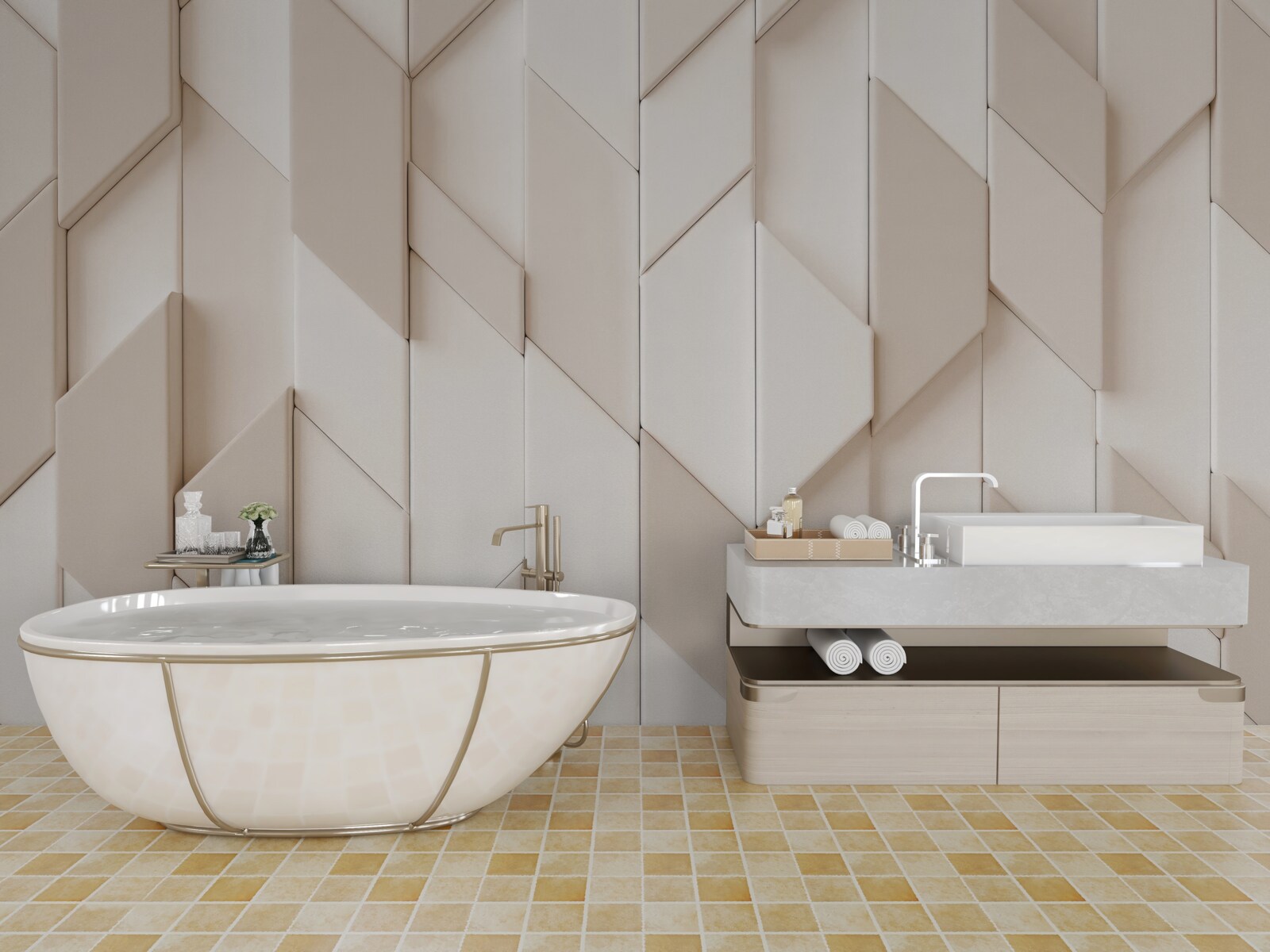 Фотошпалери тривимірні фігури з чотирма гранями