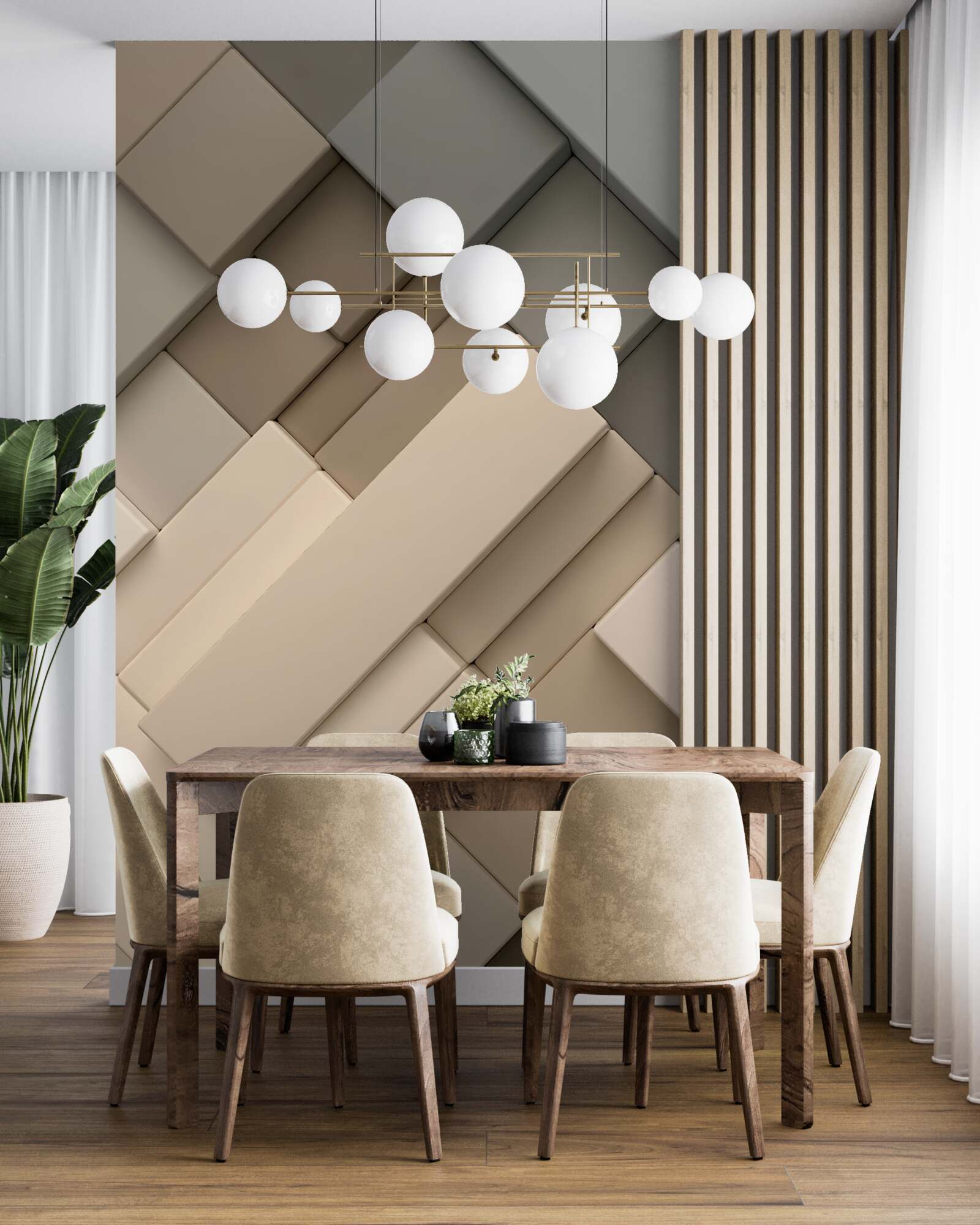 Фотошпалери легкі геометричні форми з об'ємом