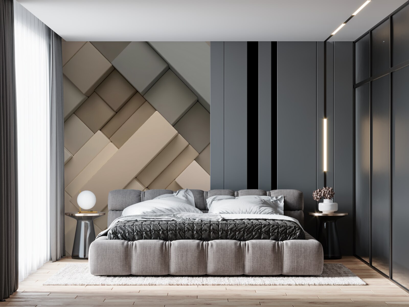 Фотошпалери легкі геометричні форми з об'ємом