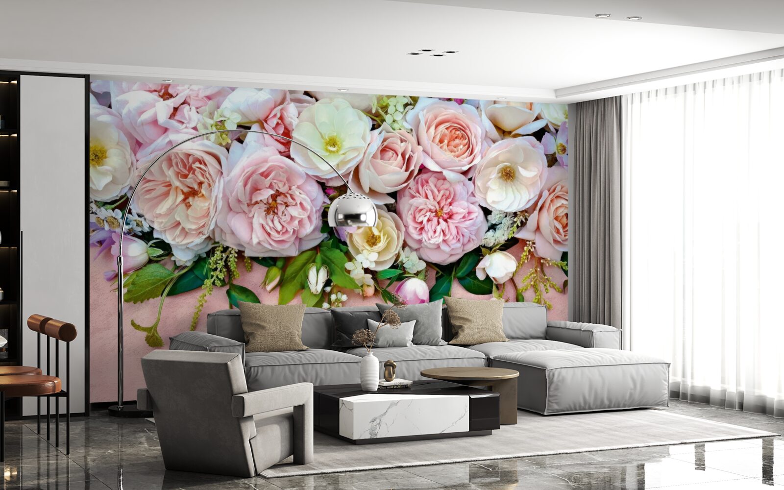 Фотошпалери легкі та ніжні троянди