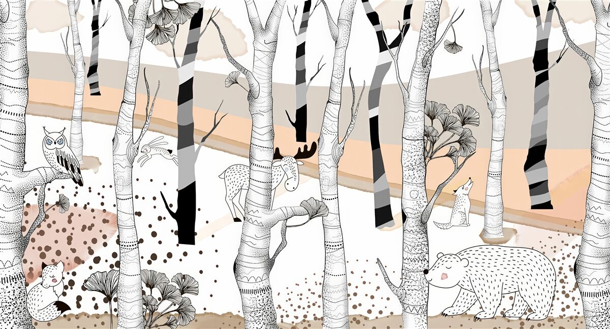 Фотошпалери зображували тварин серед дерев