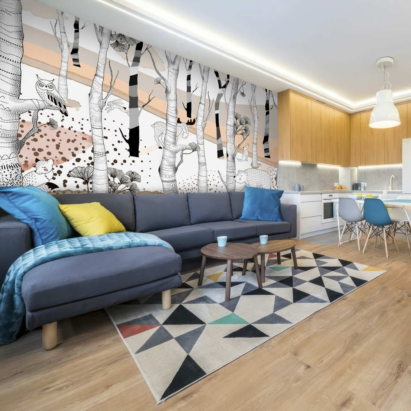 Фотошпалери зображували тварин серед дерев