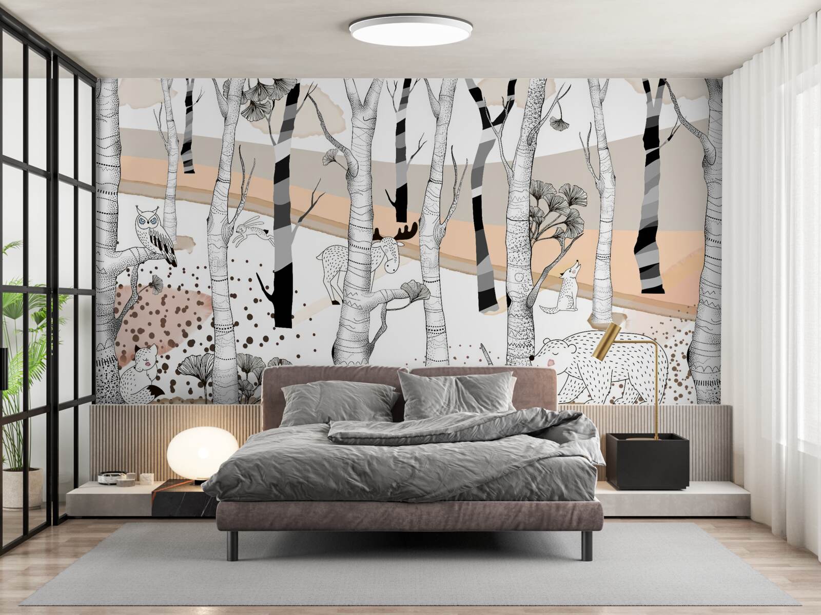 Фотошпалери зображували тварин серед дерев