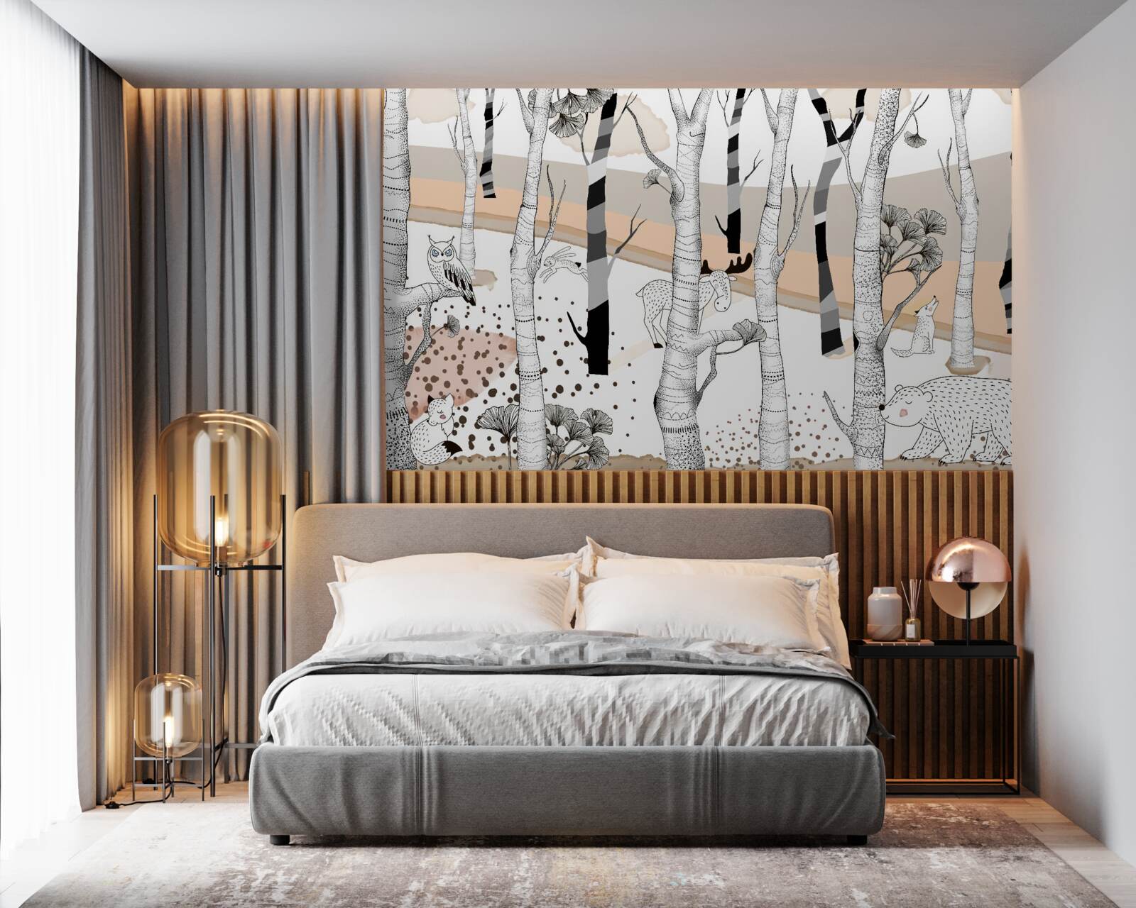 Фотошпалери зображували тварин серед дерев