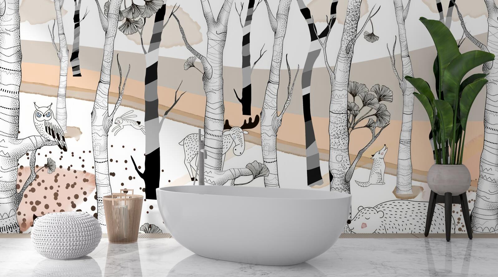 Фотошпалери зображували тварин серед дерев