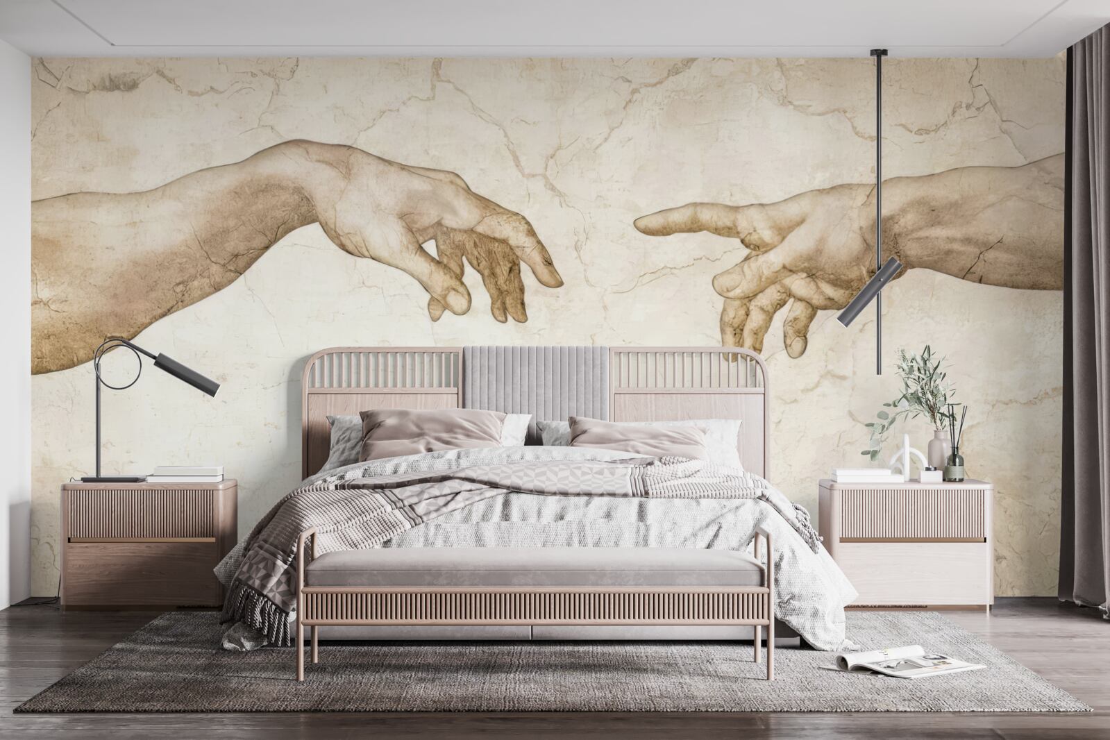 Фотошпалери дві витягнуті руки назустріч одна одній