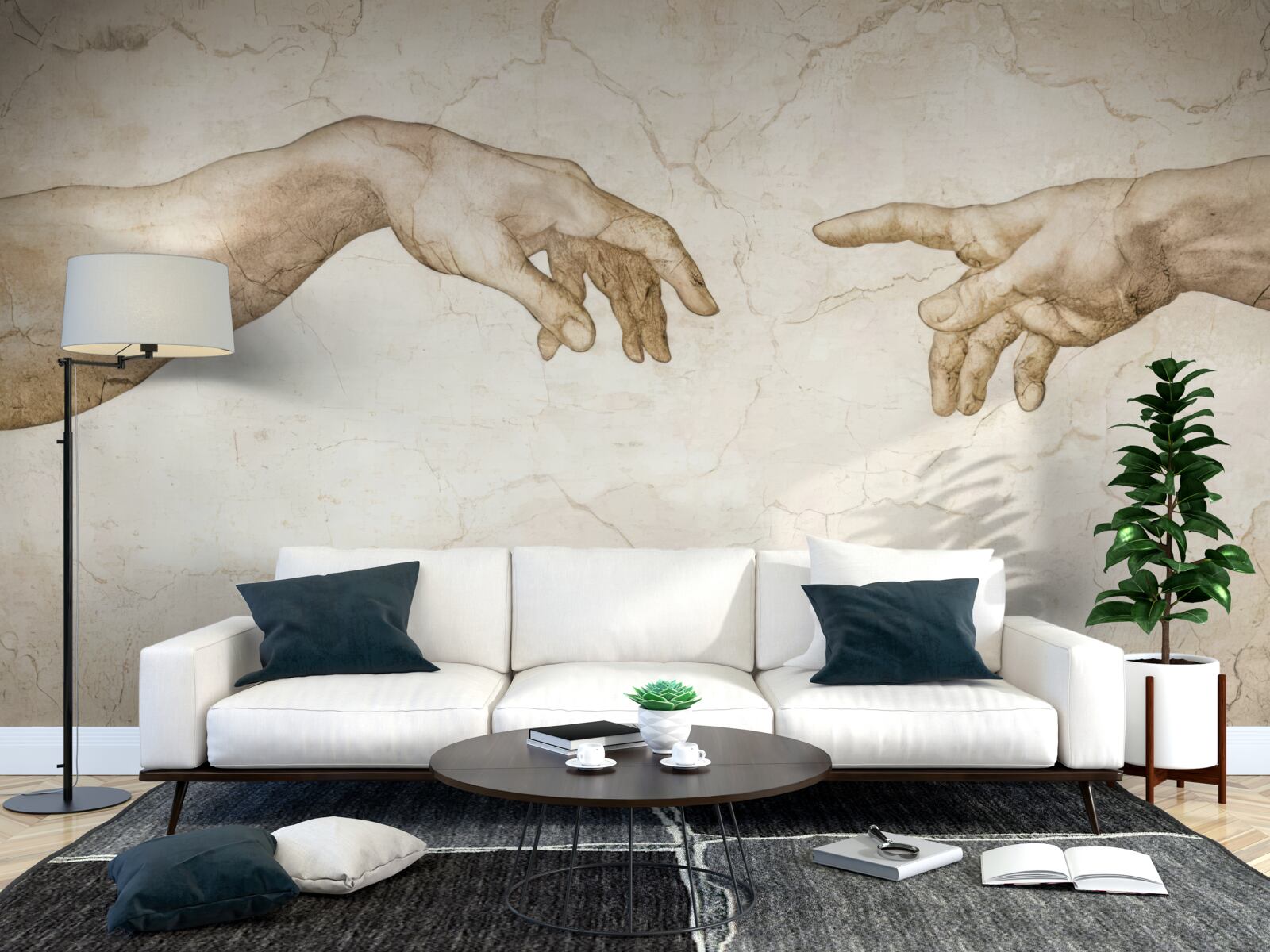 Фотошпалери дві витягнуті руки назустріч одна одній