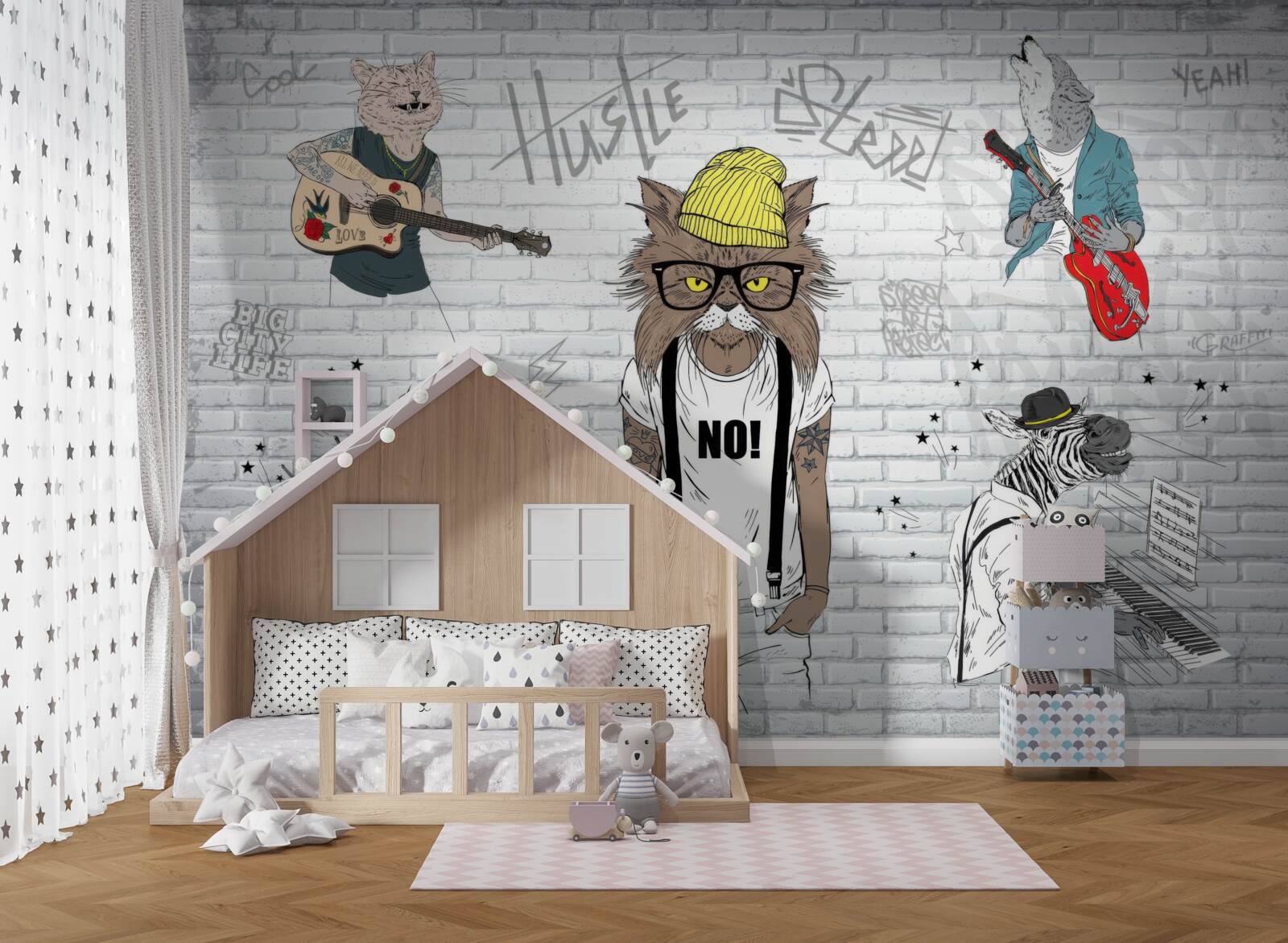 Фотошпалери тварини, зображені як музиканти