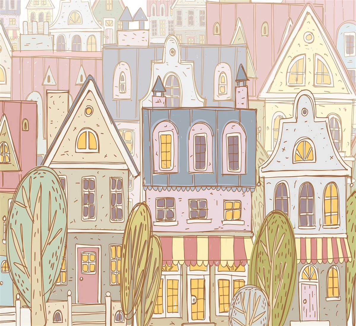 Фотошпалери будинки різних типів