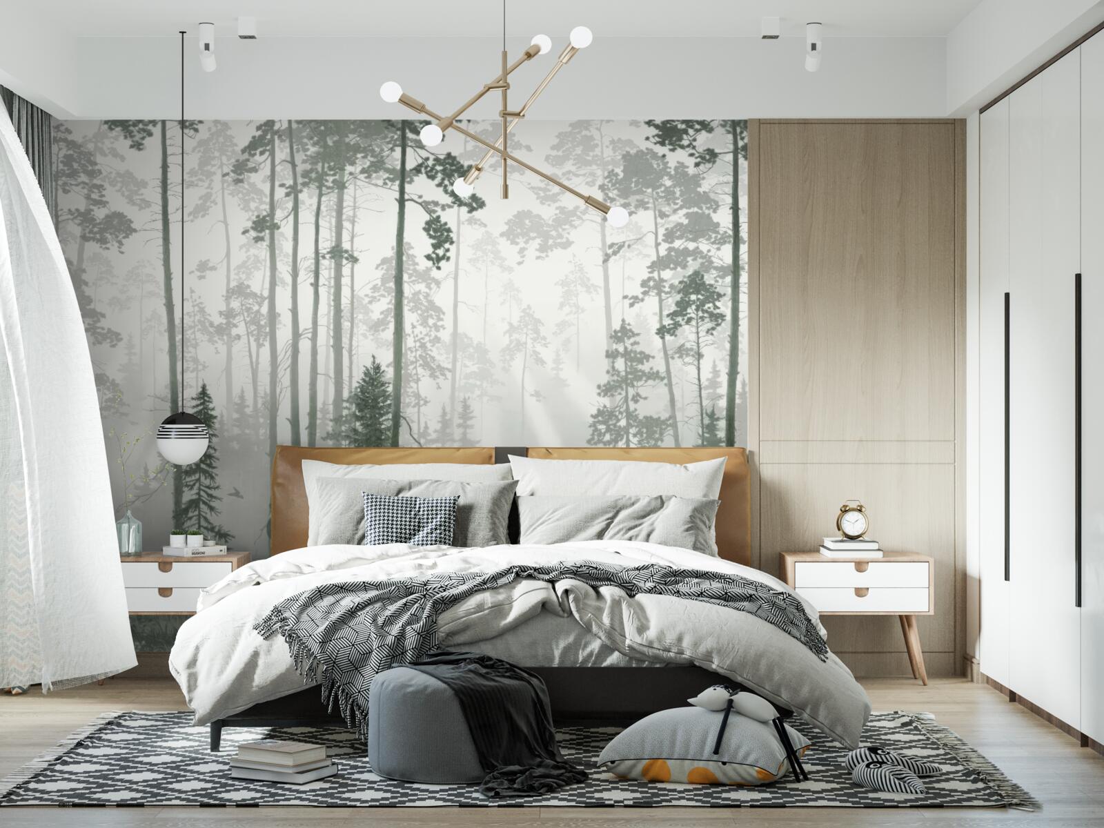 Фотошпалери ведмеді в задимленому лісі