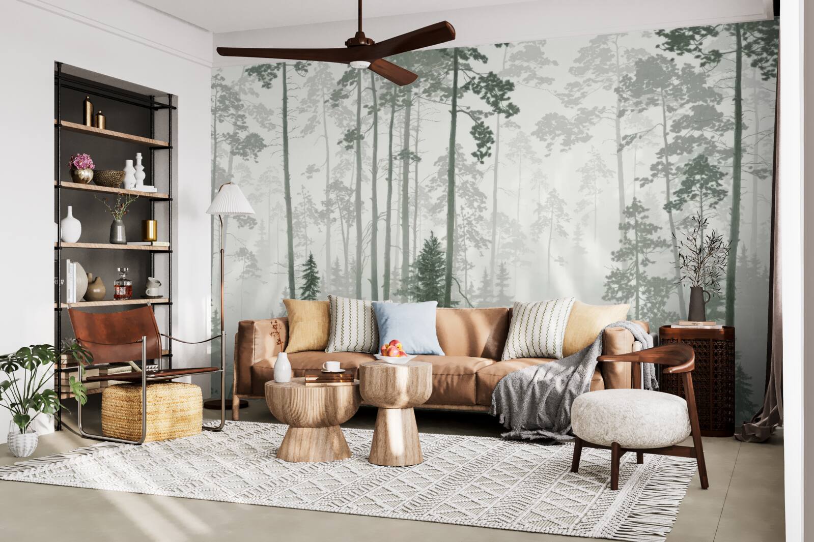 Фотошпалери ведмеді в задимленому лісі