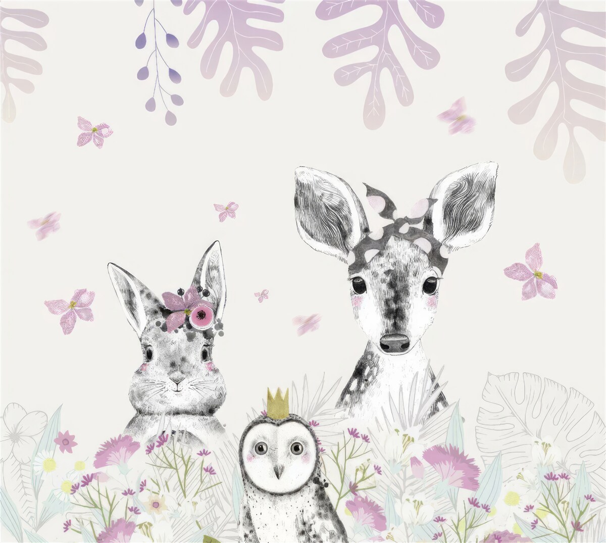 Фотошпалери яскравий фон із зображеннями тварин