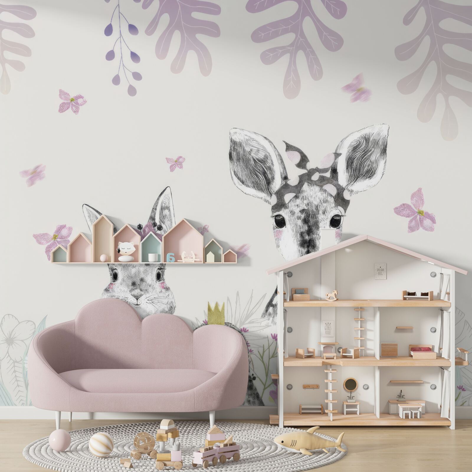 Фотошпалери яскравий фон із зображеннями тварин