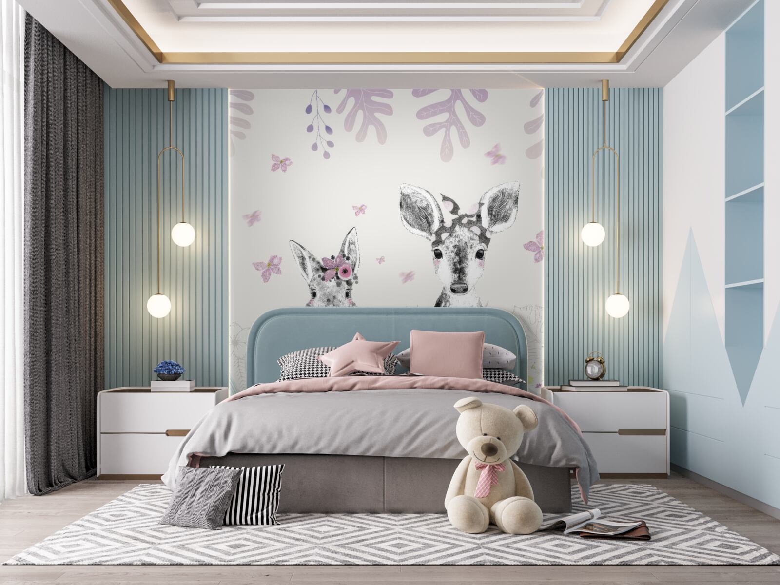 Фотошпалери яскравий фон із зображеннями тварин