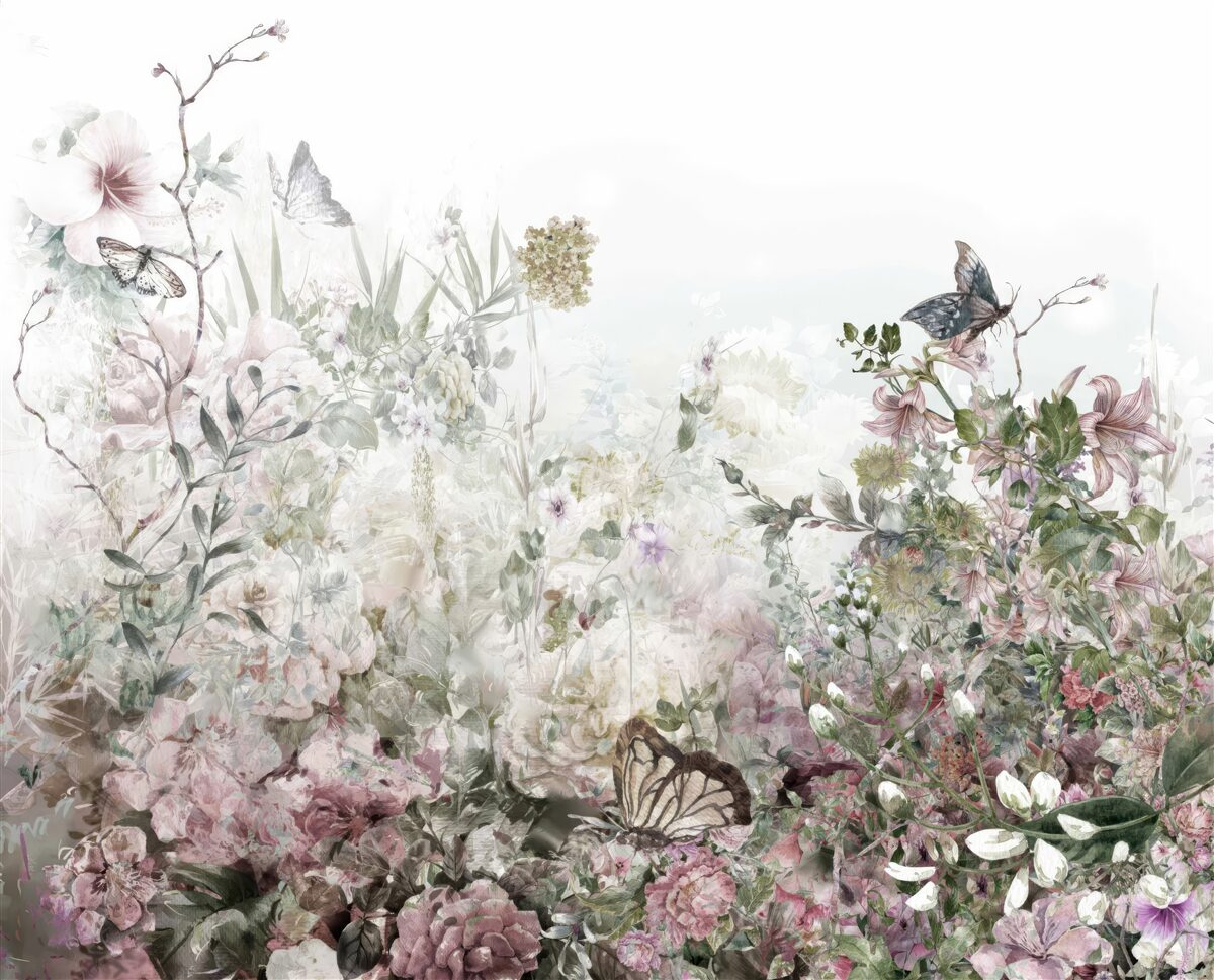 Фотошпалери рослини, на яких сидять метелики