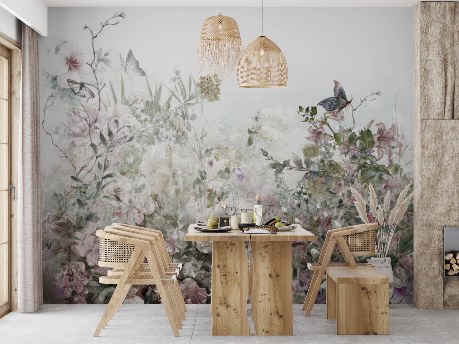 Фотошпалери рослини, на яких сидять метелики