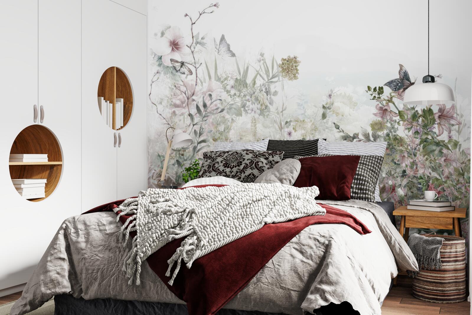 Фотошпалери рослини, на яких сидять метелики