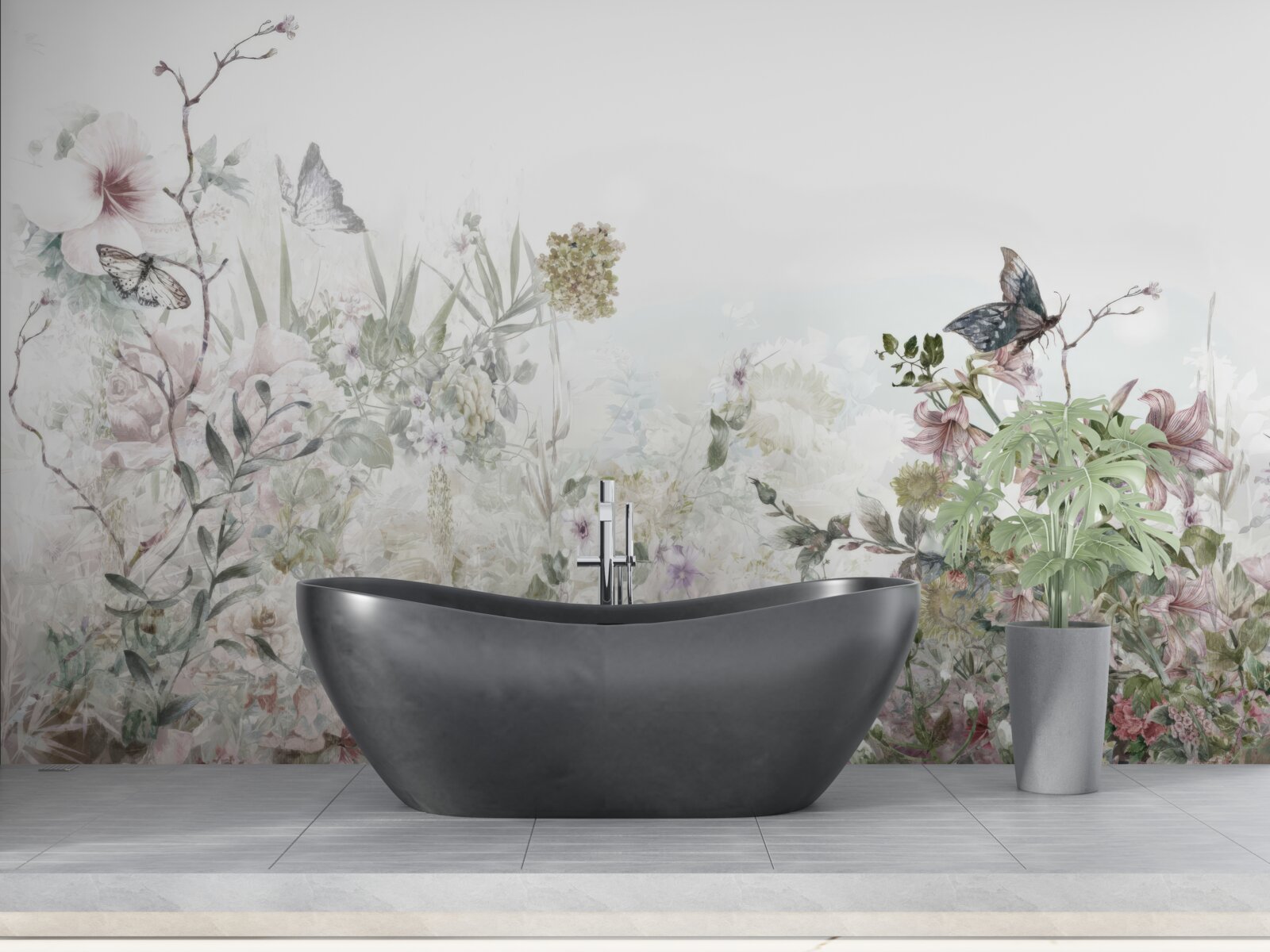 Фотошпалери рослини, на яких сидять метелики