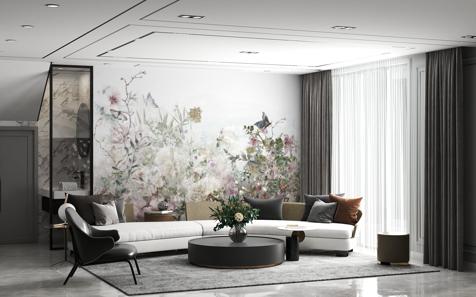 Фотошпалери рослини, на яких сидять метелики