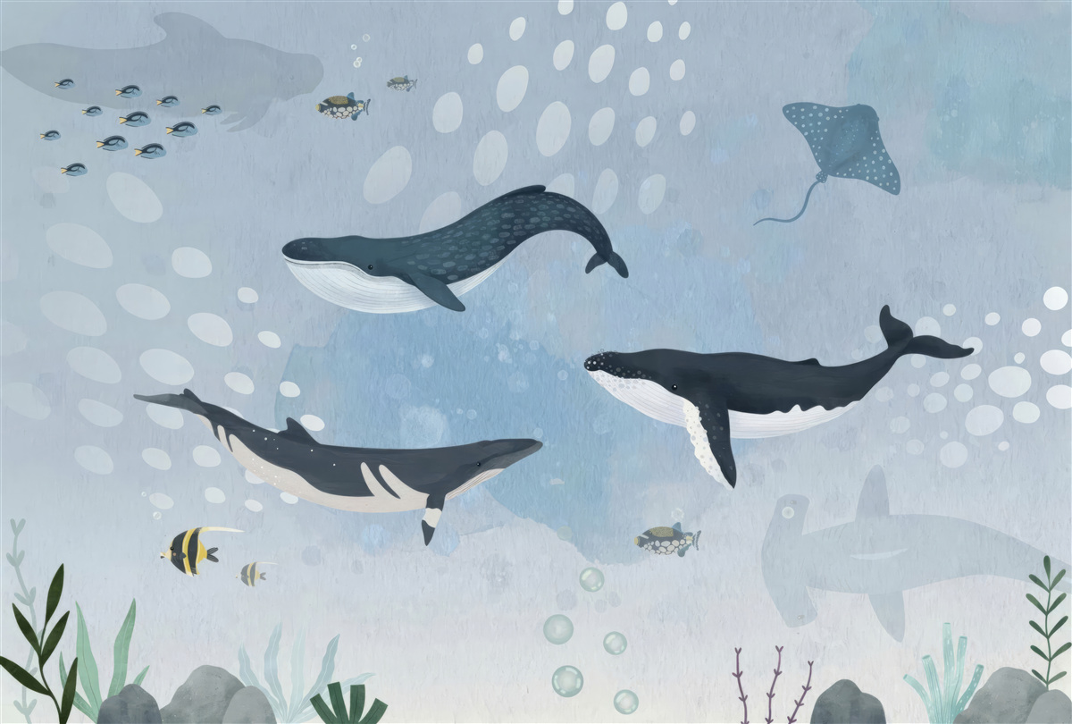 Фотошпалери підводне царство китів