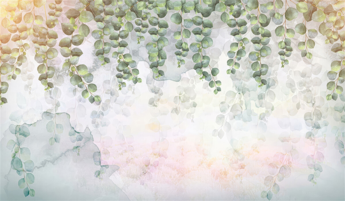 Фотошпалери звисаючі гілки з зеленим листям