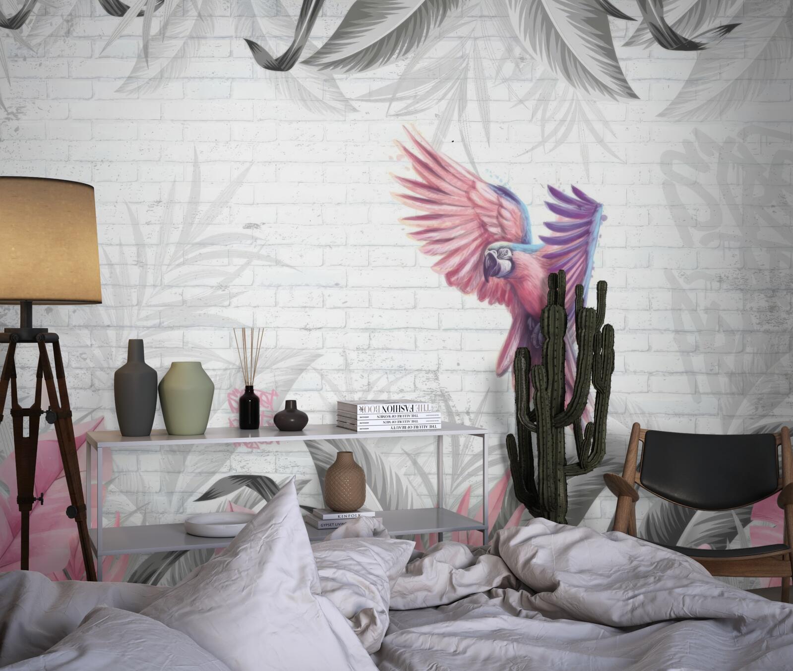 Фотошпалери рожевий папуга