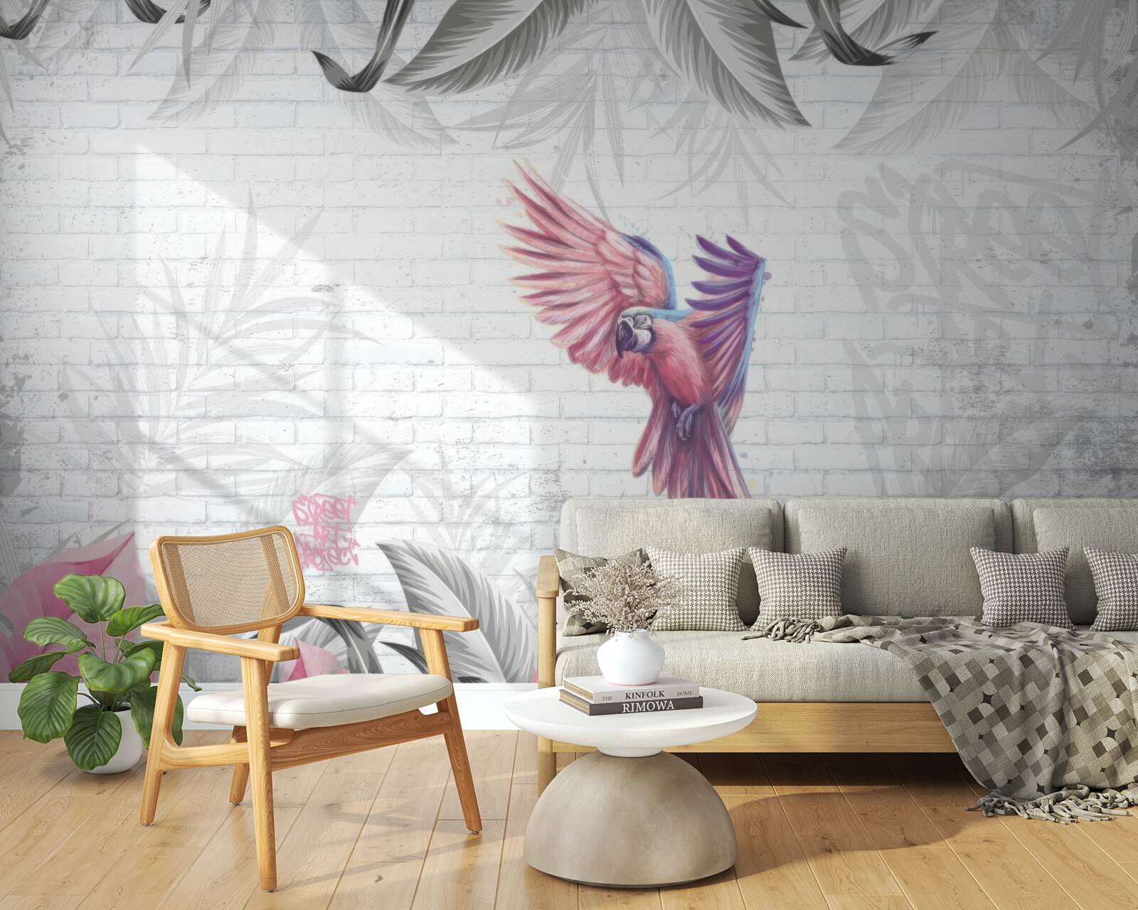 Фотошпалери рожевий папуга