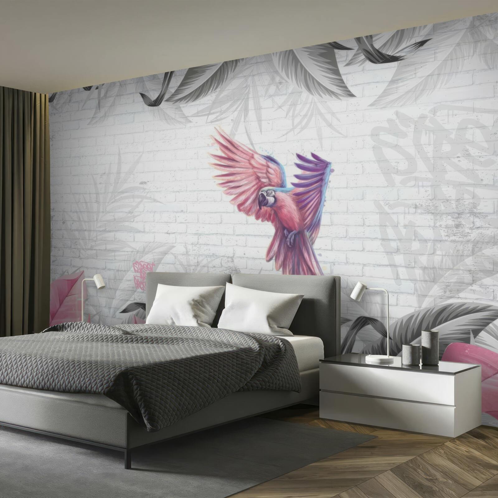 Фотошпалери рожевий папуга